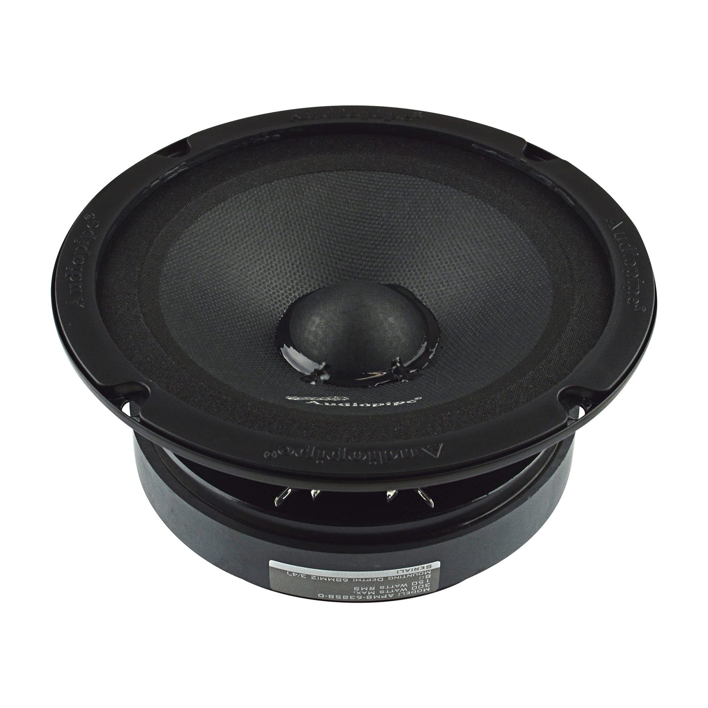 Audiopipe Altavoz de baja frecuencia media de 6 pulgadas (APMB-638SB-D), 300 vatios, cesta de acero sellada trasera, bobina de voz KSV de 1.5 pulgadas, imán de 42 onzas, 8 ohmios