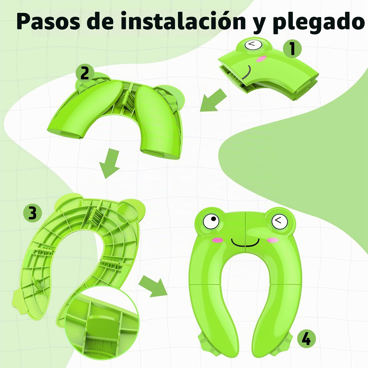 Portable Potty Seat for Toddler Travel - Foldable Non-Slip Potty Training Toilet Seat Cover for Boys/Girls, Baby/Kids with Drawstring Bag