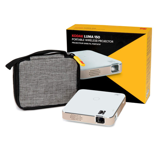KODAK Luma 150 Proyector de bolsillo | Proyector de película portátil con altavoz incorporado para el hogar y la oficina produce imágenes de hasta 150 pulgadas, incluye funda suave