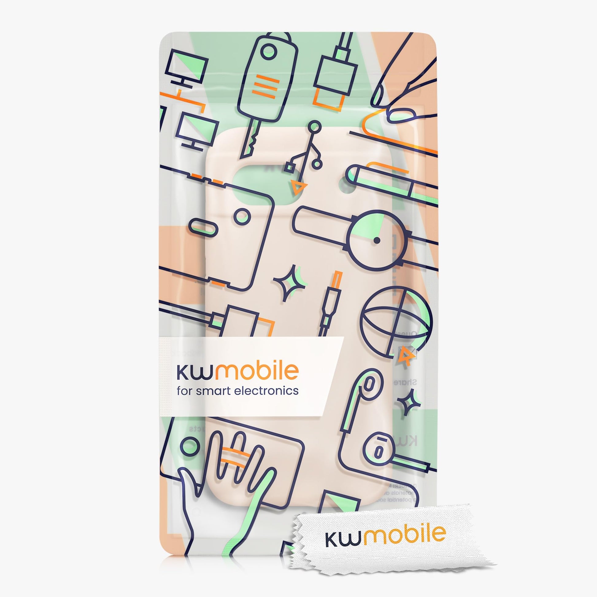 kwmobile Carcasa Compatible con Google Pixel 8a Funda - Case TPU y Silicona antigolpes - Apto Carga inalámbrica - Beige Rosa Claro