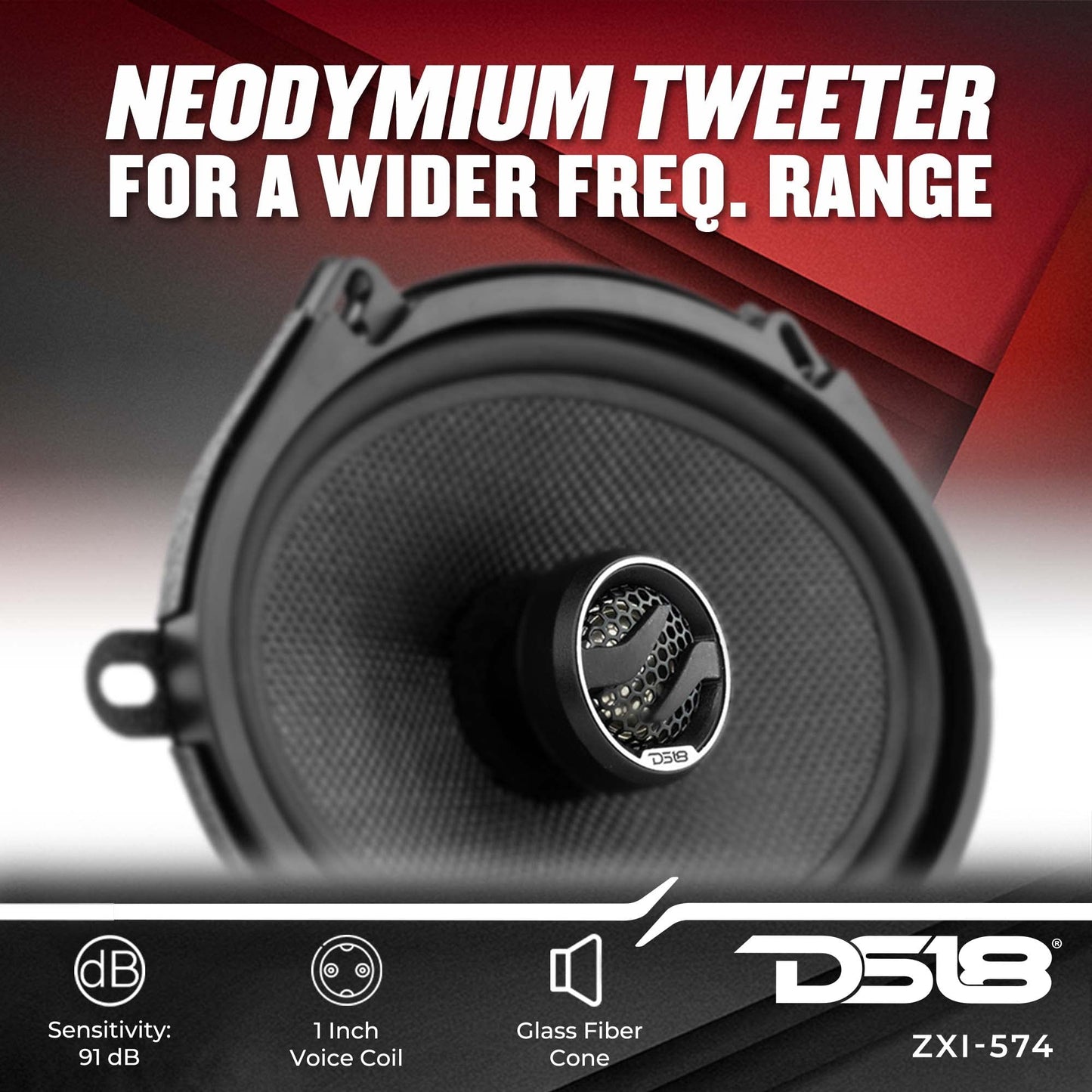 DS18 ZXI-574 Elite - Altavoces coaxiales de 2 vías para Coche de 5 x 7 Pulgadas con Cono de Kevlar 210 vatios 4 ohmios (2 Altavoces)