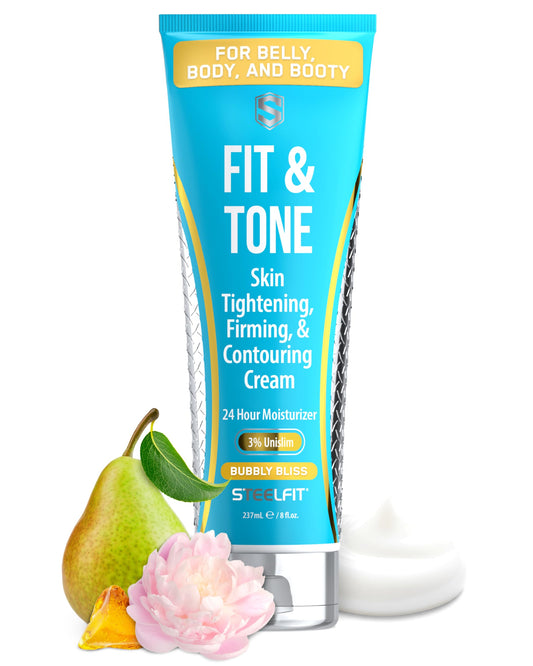 SteelFit- Una crema reafirmante que hidrata: ¡Logre una silueta más esbelta y al mismo tiempo cree una piel más suave y tersa con la ayuda de Steel Fit + Tone! Esta crema, una loción humectante y toni