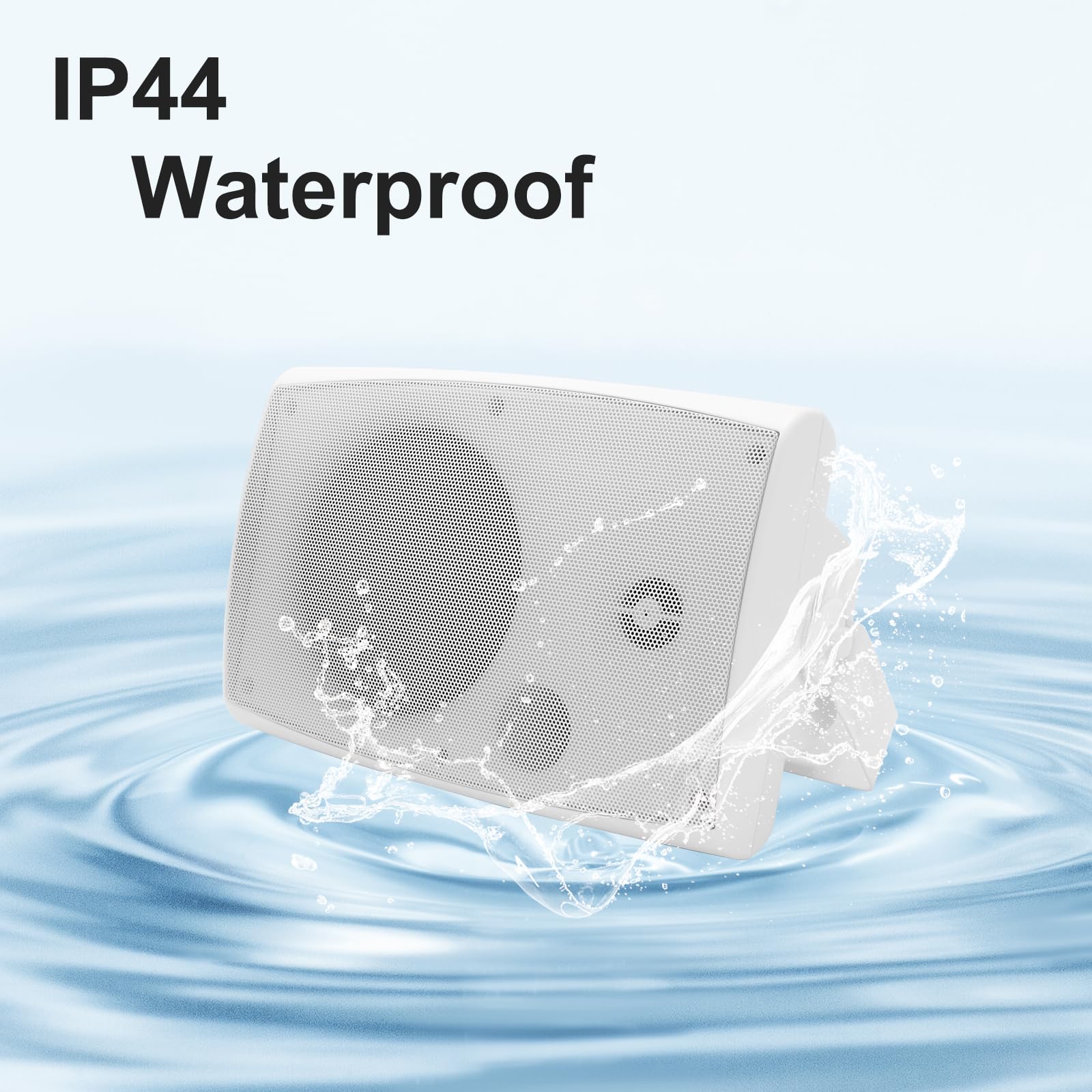 Altavoces Bluetooth para exteriores, 6.5 pulgadas, máximo 800 W, impermeables, con cable con amplificador multifuncional, sistema de altavoces para exteriores, para patio, jardín, piscina, hogar (4