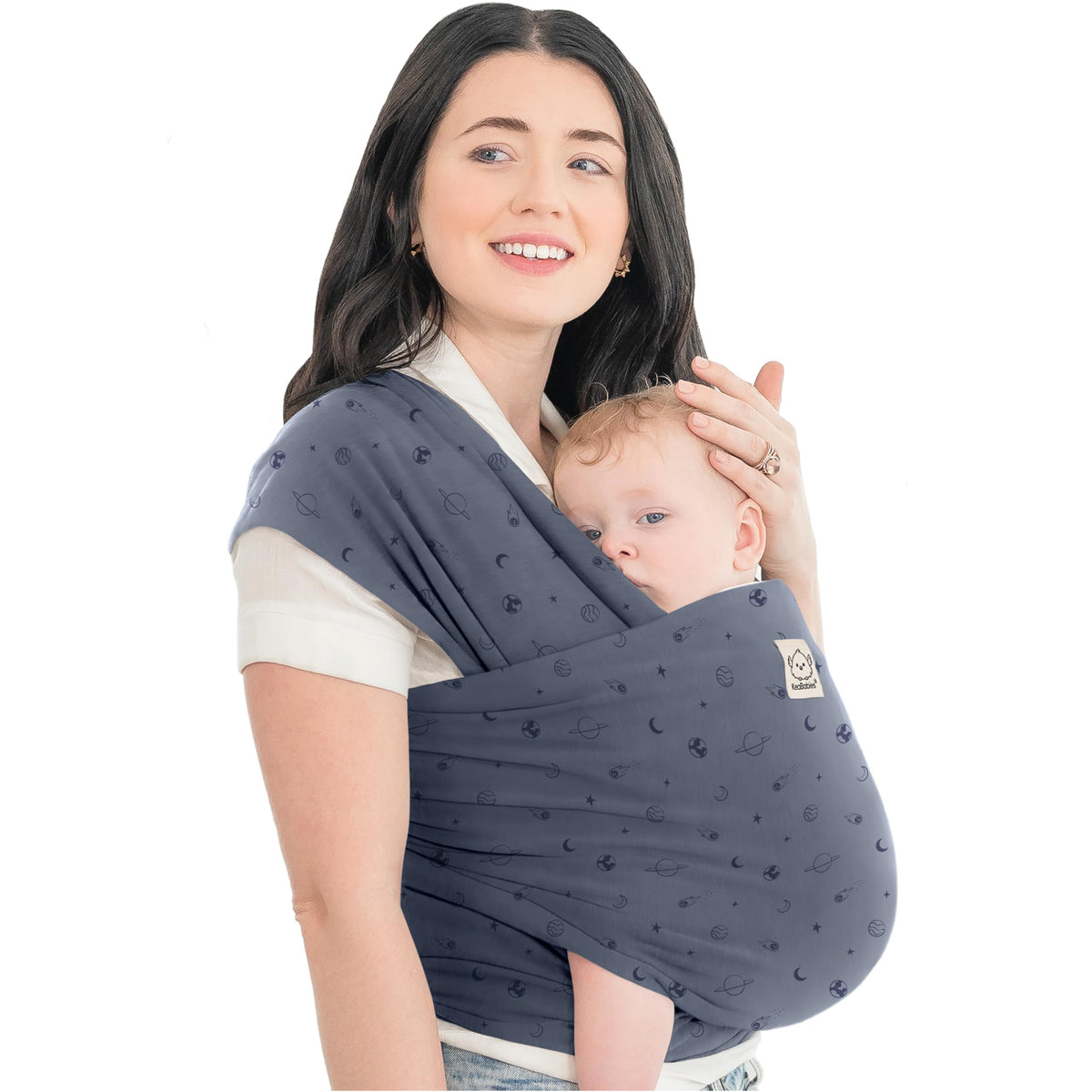 KeaBabies Portabebés Baby Wrap Carrier - Todo en 1 Portabebés Original Banda para Recién Nacido a Niño, Fácil de Usar, Atadura Sin Manos, Ligero, Envolturas para Niños Transpirables (Planetas)