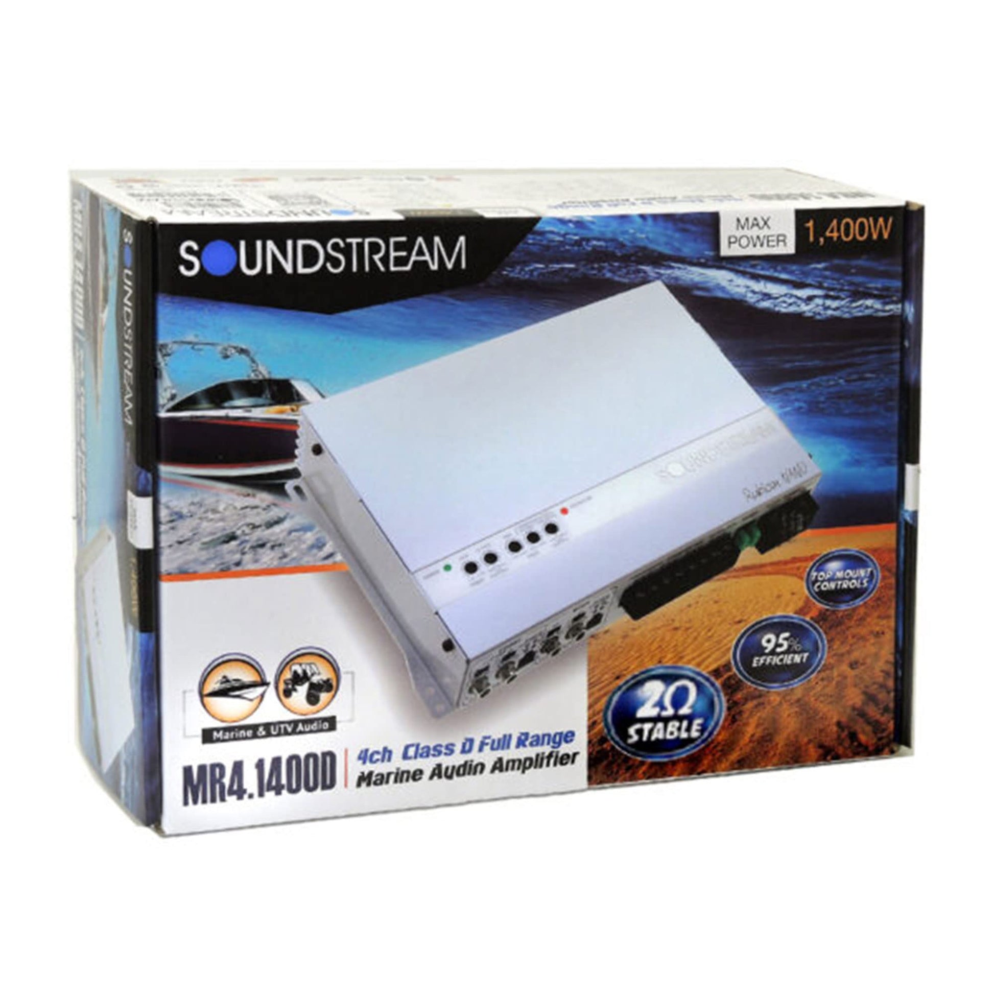 Amplificador de 4 Canales Soundstream Rubicon Nano Marino 1400W Clase D Blanco
