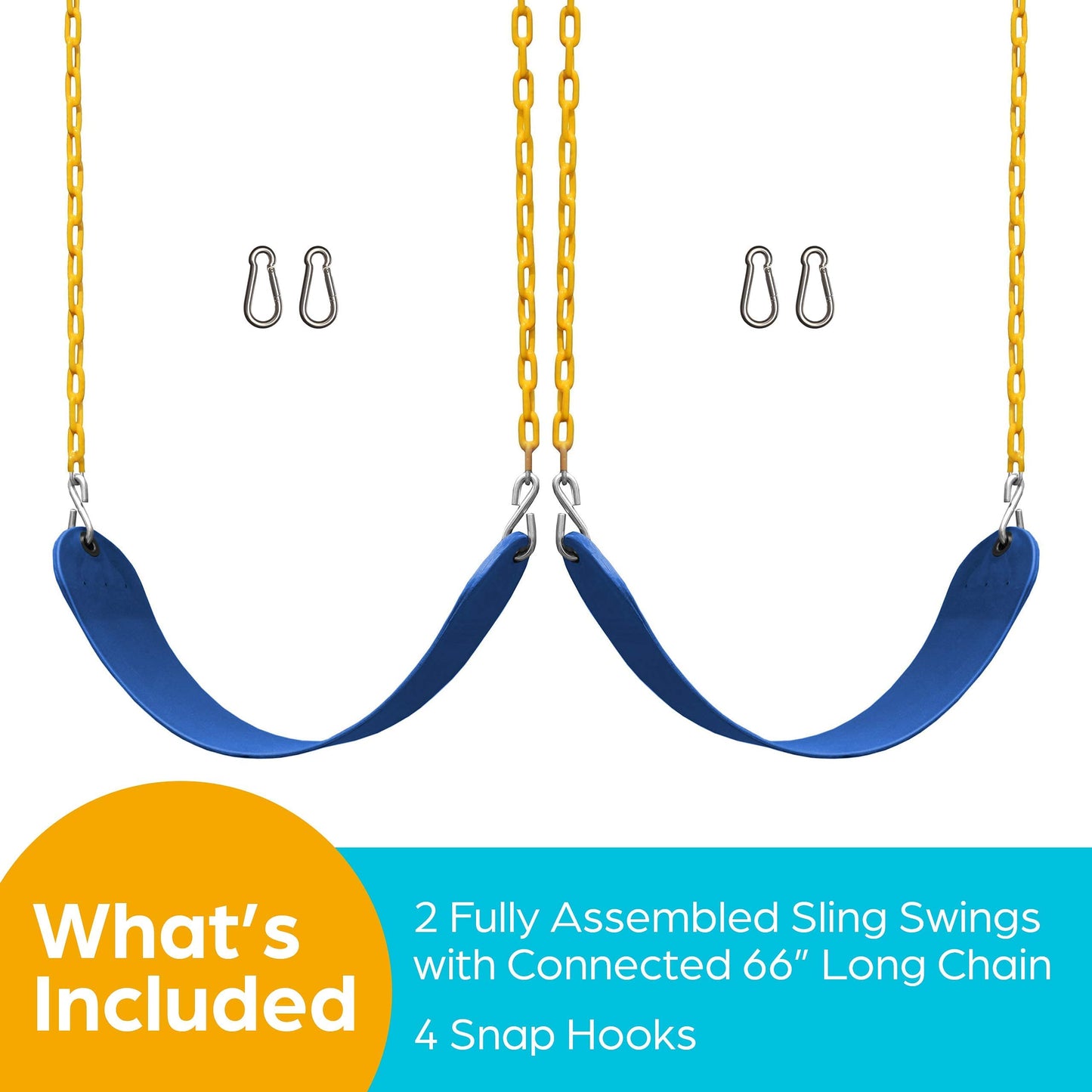 Juego de Columpios Jungle Gym Kingdom azul con Cadenas Resistentes de Repuesto para Niños