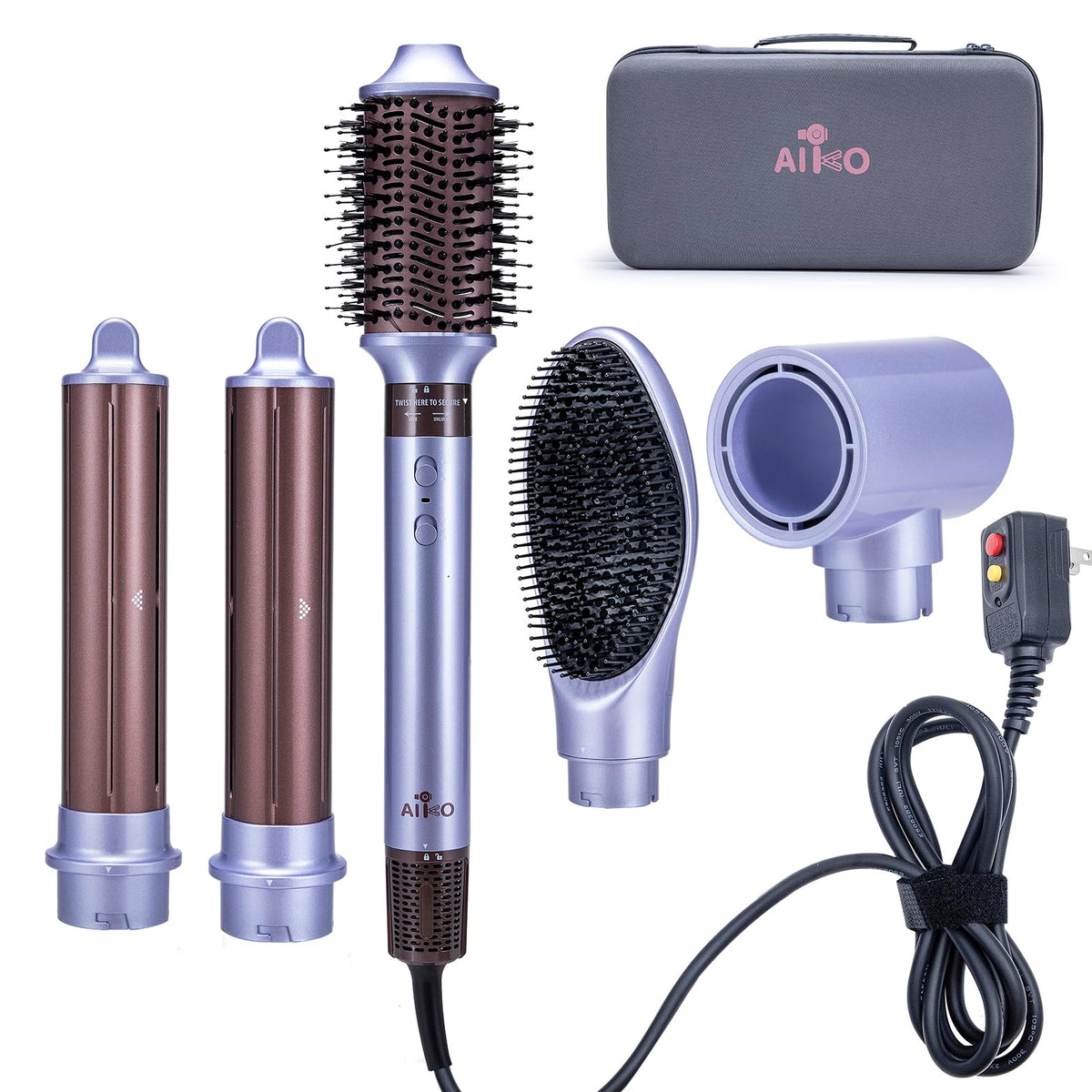 Estilizador De Aire Caliente AIKO PRO Negro Alta Velocidad Secado Rápido 5 en 1 para Mujer