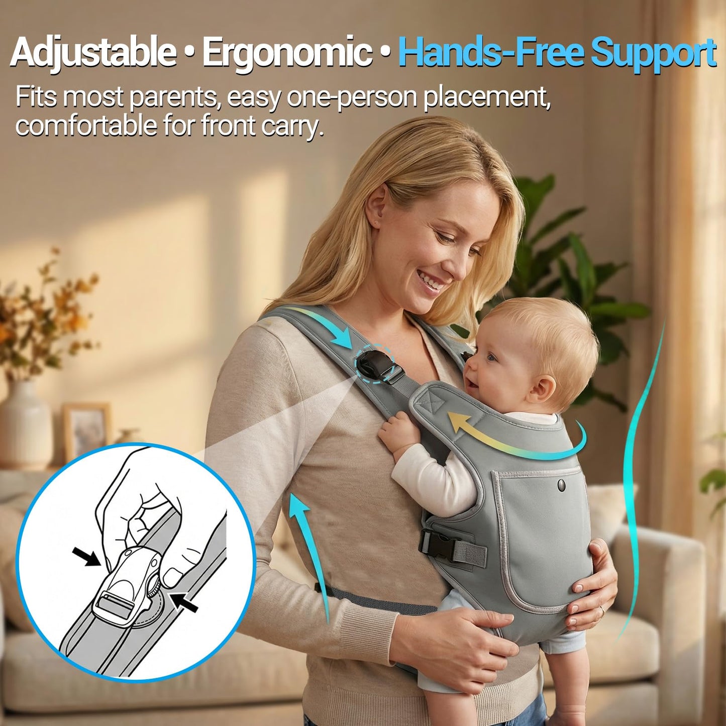 Portabebés de neopreno para bebés recién nacidos a niños, ergonómico e impermeable para el pecho con correas ajustables, transpirable y ligero, equipo de uso para verano, piscina, natación y playa