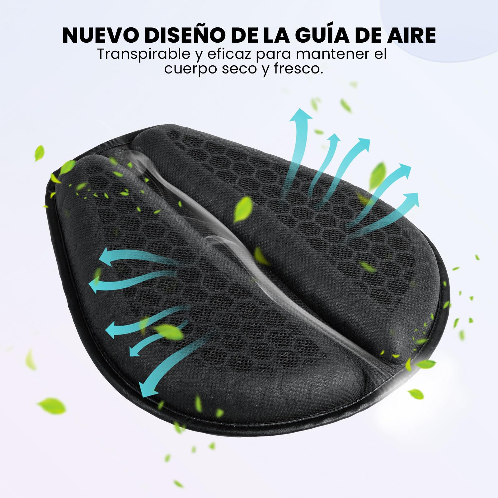 Kayoosi Cojín de Asiento de 3D, Material de Gel de Alta Elasticidad, Absorción de Impactos, Cómodo y Transpirable