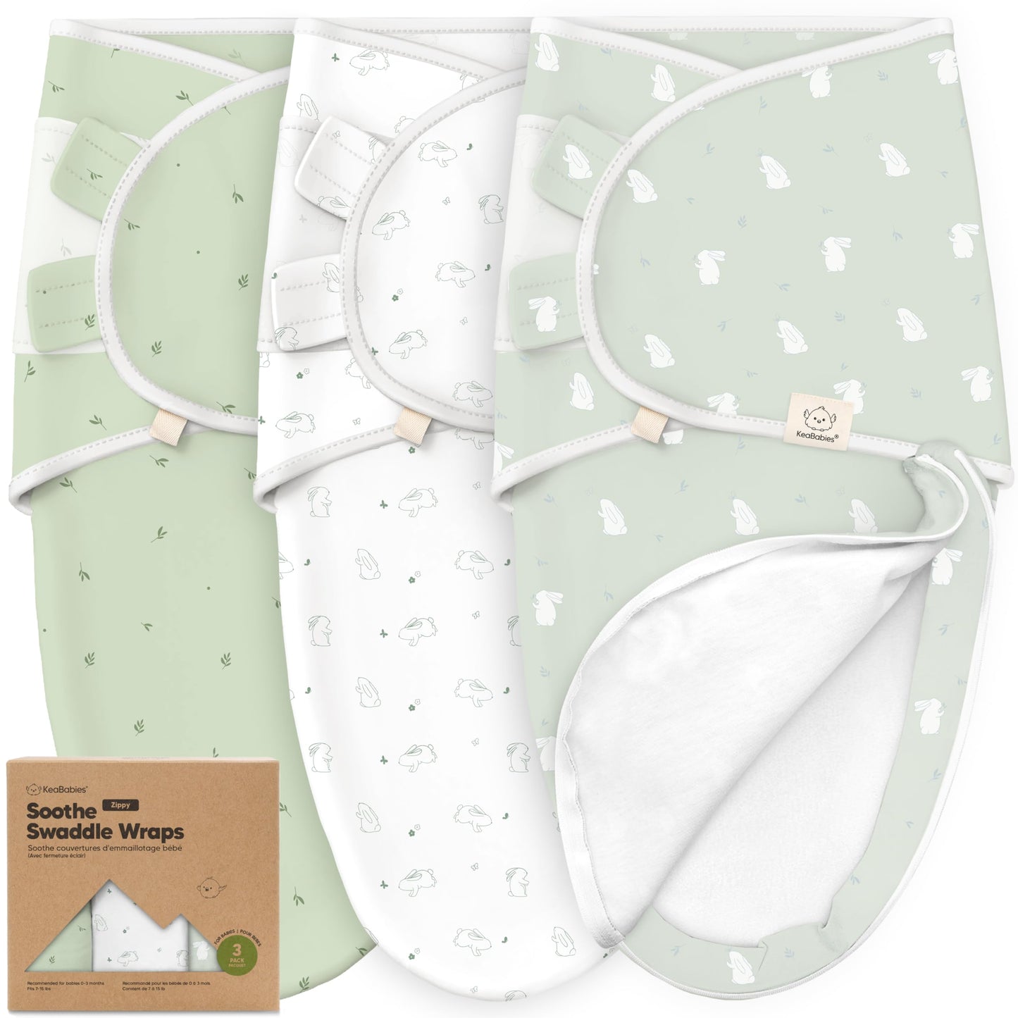Sacos de dormir para bebé con cierre, paquete de 3 pañales para recién nacidos de 0 a 3 meses, bebés, niñas, niños, saco de dormir suave y duradero para recién nacidos, manta de pañales fácil para