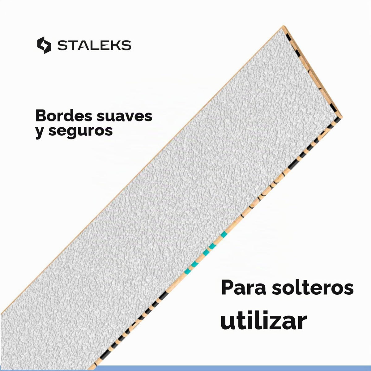 STALEKS PRO Cinta adhesiva abrasiva blanca desechable papmAm Expert – Grano 100 – Rollo de 7m en estuche de plástico – Abrasivo reemplazable sin pegamento – Para dar forma profesional a las uñas