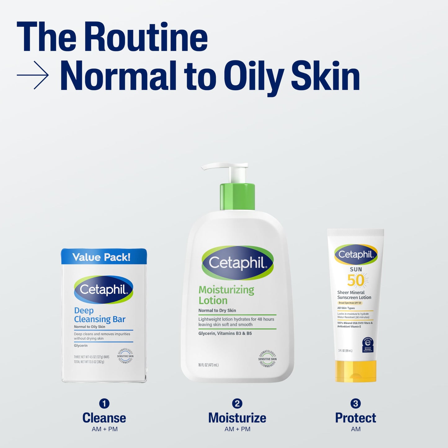 Cetaphil - Barra facial y corporal de limpieza profunda para todos los tipos de piel, Paquete de 3