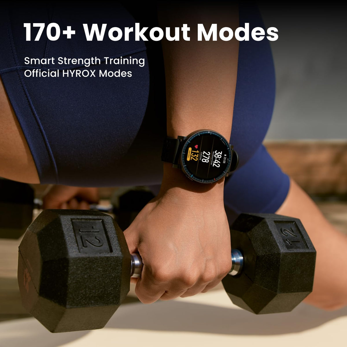 Reloj Inteligente Amazfit Active MAX Negro Pantalla AMOLED 1.5" GPS Batería De 25 Días Monitor De Ritmo Cardíaco y Sueño 170+ Deportes Para Android e iPhone