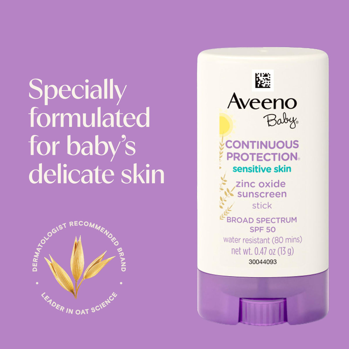 Aveeno Baby Protector Solar Stick SPF 50 para Piel Sensible, 13 g