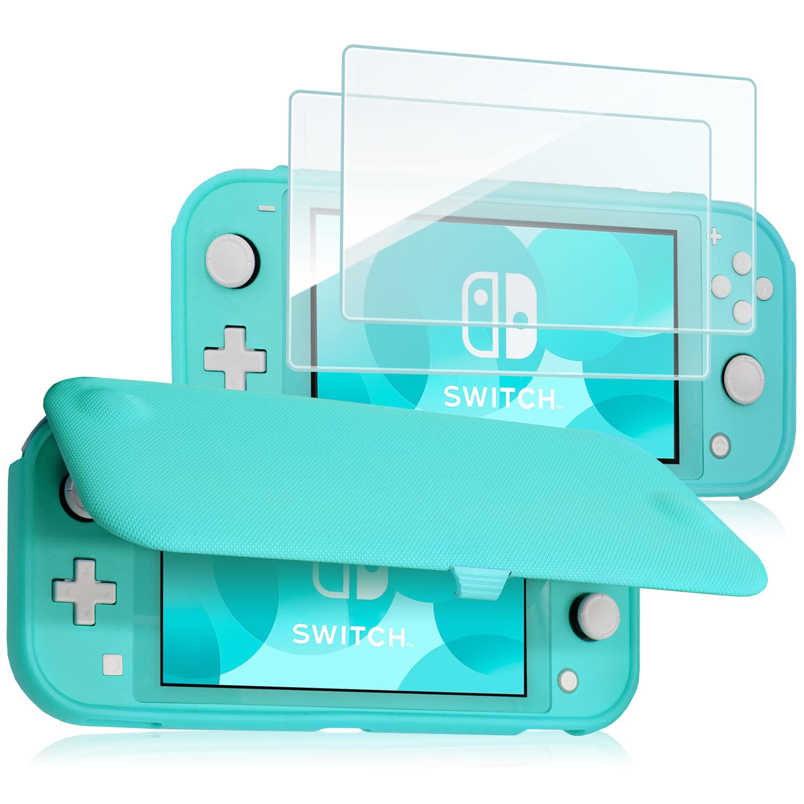 Funda ProCase Turquesa con Micas Vidrio Templado Desmontable para Switch Lite 2019