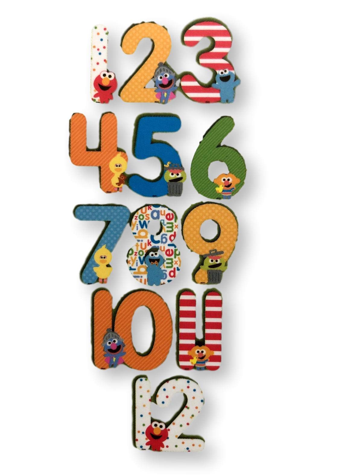 Set de Números Primer Año Sesame Street Personajes Elmo Cookie Monster Big Bird Bert Ernie Jumbo Bebé Unisex