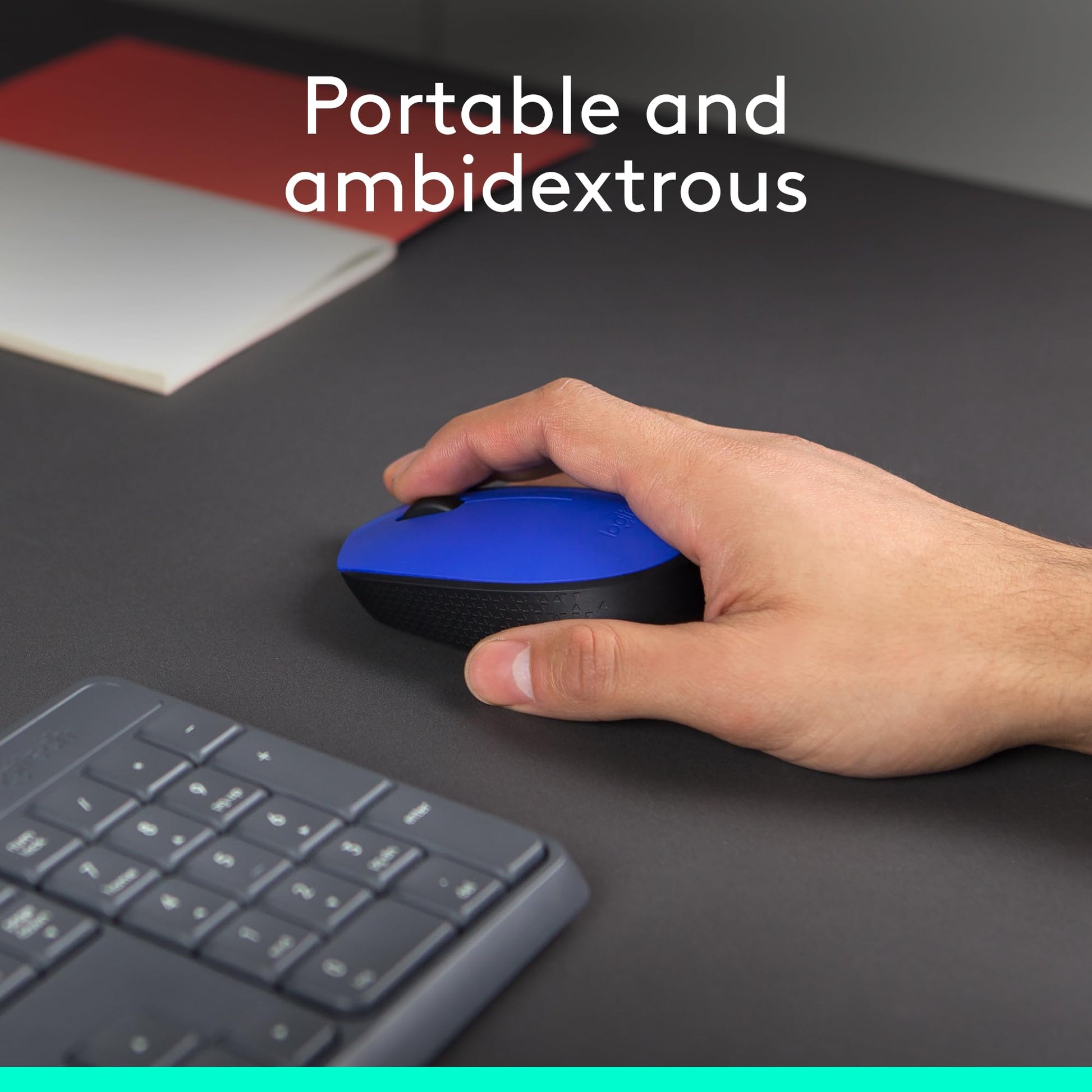 Logitech M170 Mouse Inalámbrico, con tecnología 2,4 GHZ, batería de hasta 12 Meses con modo ahorro, Receptor USB, Cursor y Desplazamiento Preciso, Compatible con Windows, Mac y Chrome - Azul