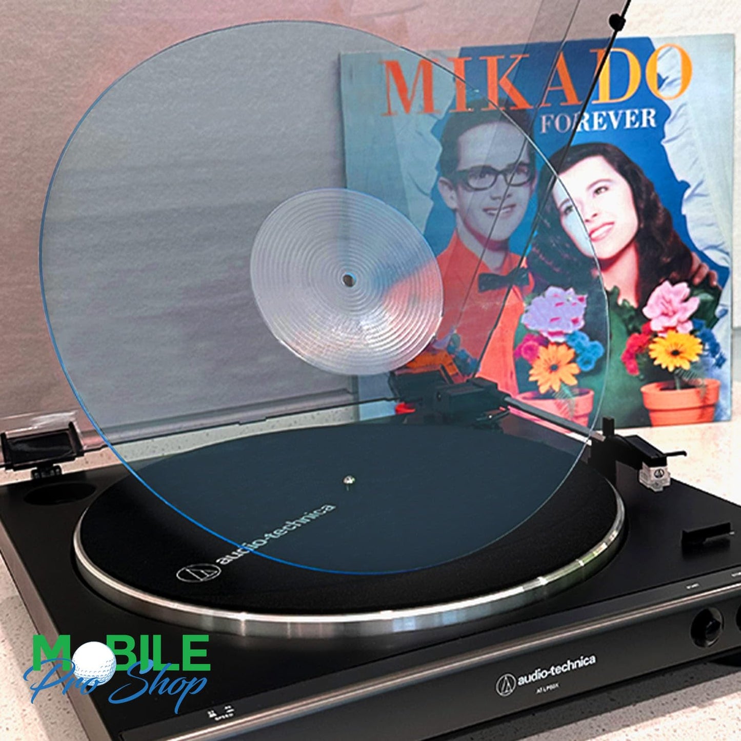 Tapete Giratorio Acrílico Mobile Pro Shop Azul para Tocadiscos Vinilo 12 Pulgadas de Mayor Espesor
