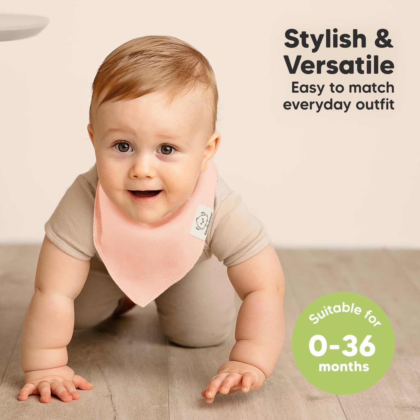 KeaBabies - Paquete de 8 baberos orgánicos para niñas - Baberos triangulares súper absorbentes para bebés babeos y dentición, 100% algodón extra suave para recién nacido, bebé de 0 a 36 meses (rocío)