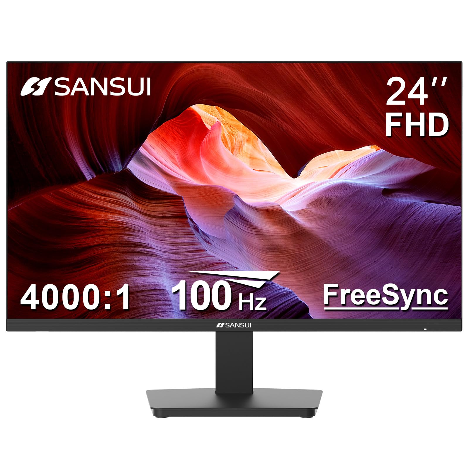 Monitor PC SANSUI 24 Pulgadas Ultra-Delgado FHD HDMI Ergonomía para Oficina en Casa