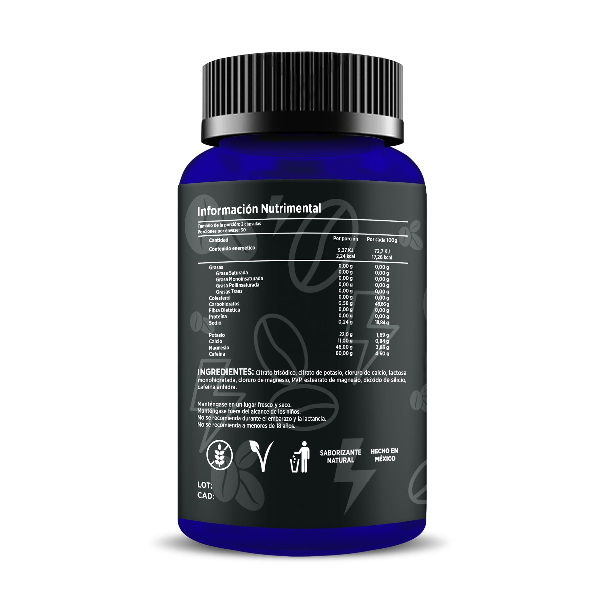 Cápsulas de Electrolitos RUTS Energy con Cafeína
