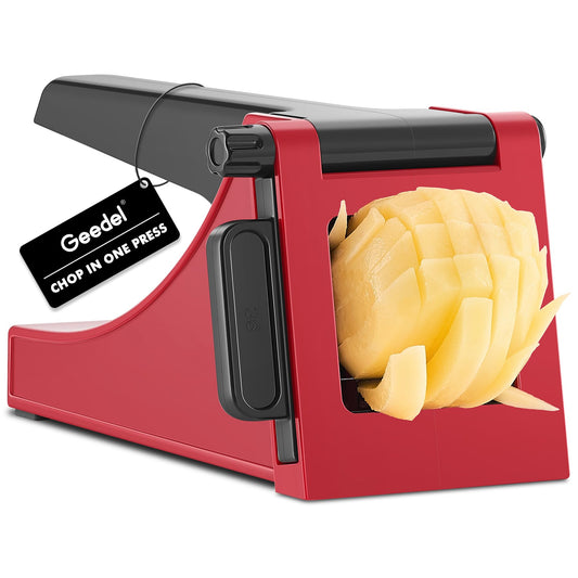 Geedel Cortador de patatas francés con hoja japonesa de acero inoxidable 420, corte rápido con facilidad, fácil de limpiar, ideal para verduras y más.