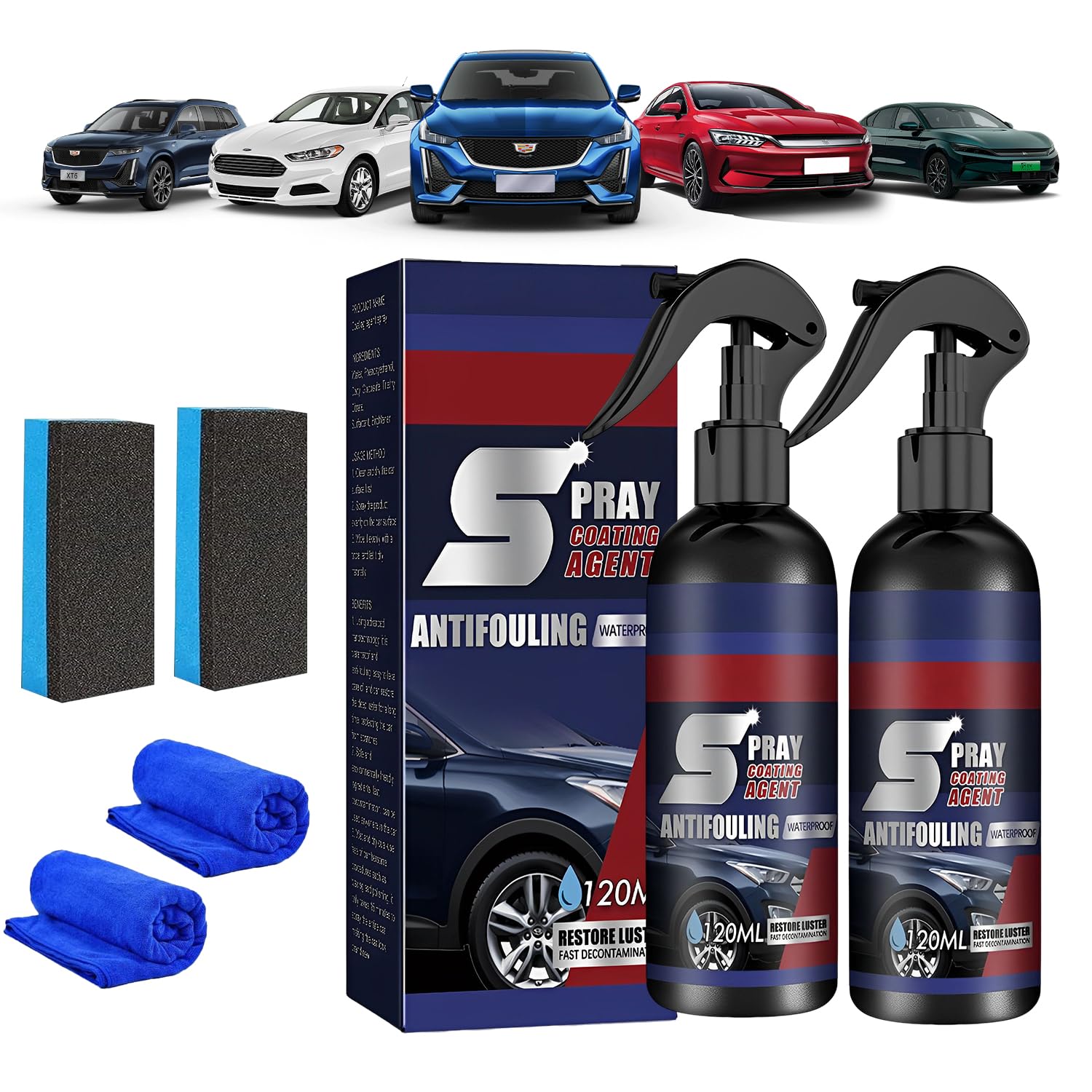 Spray de Recubrimiento de Coche High Protection 3 en 1 con Esponja y Toalla 120ML para Acción Rápida