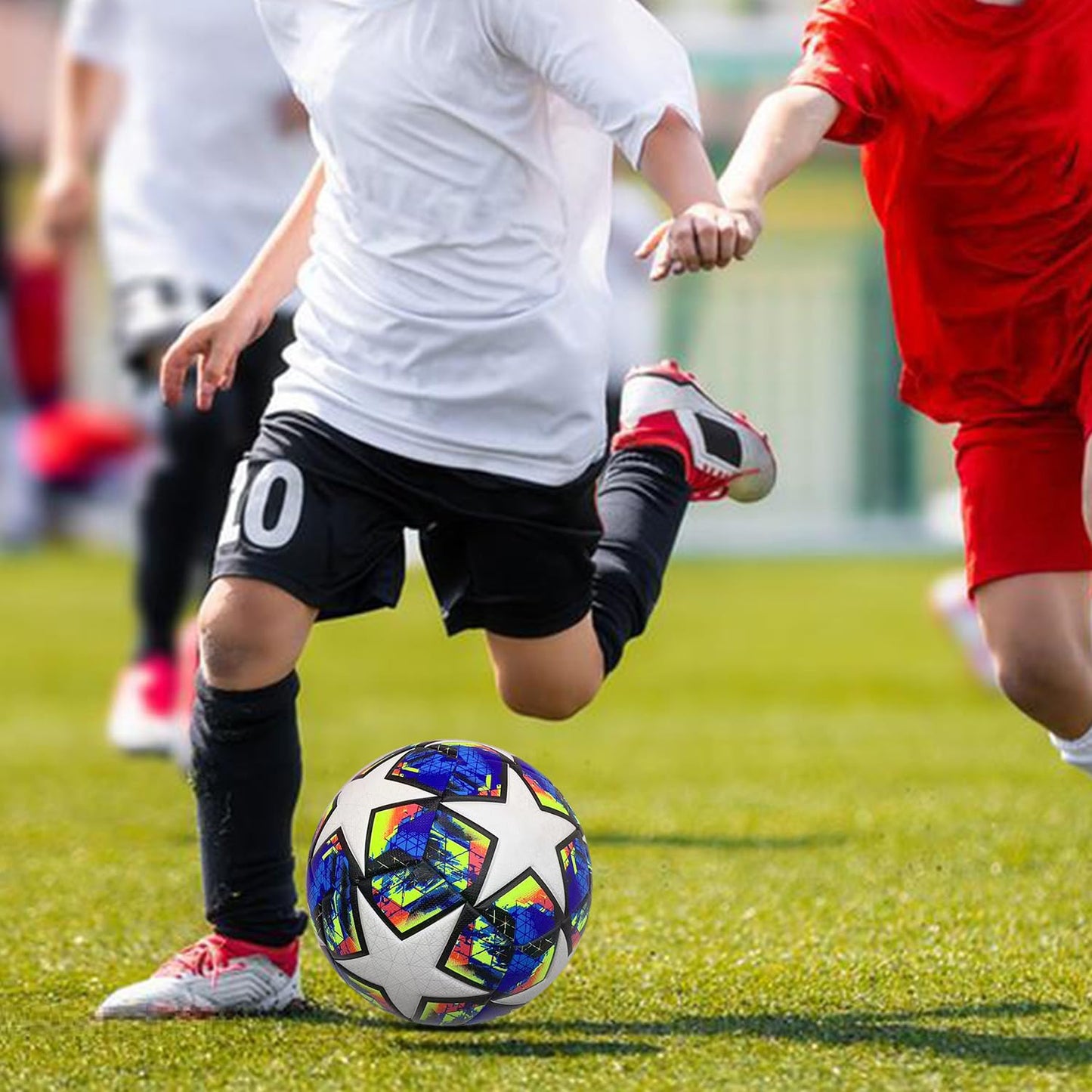 Balón de Fútbol QMCZLA Blanco de Entrenamiento Juvenil con Red para Niños y Adultos