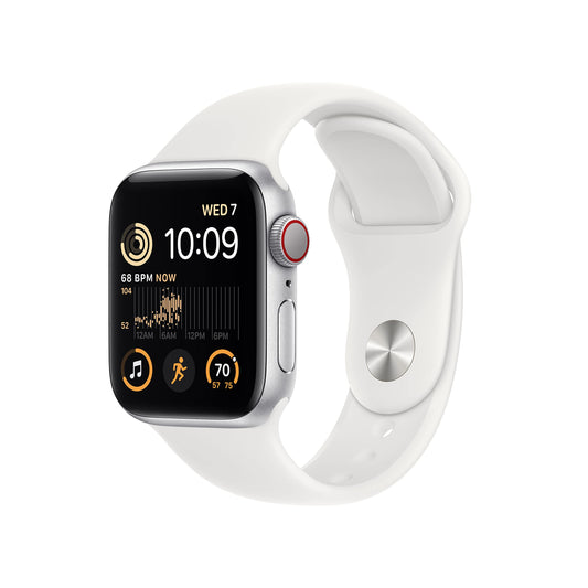 Reloj Inteligente Apple SE Plata Banda Blanca Deportiva GPS Cellular Reacondicionado