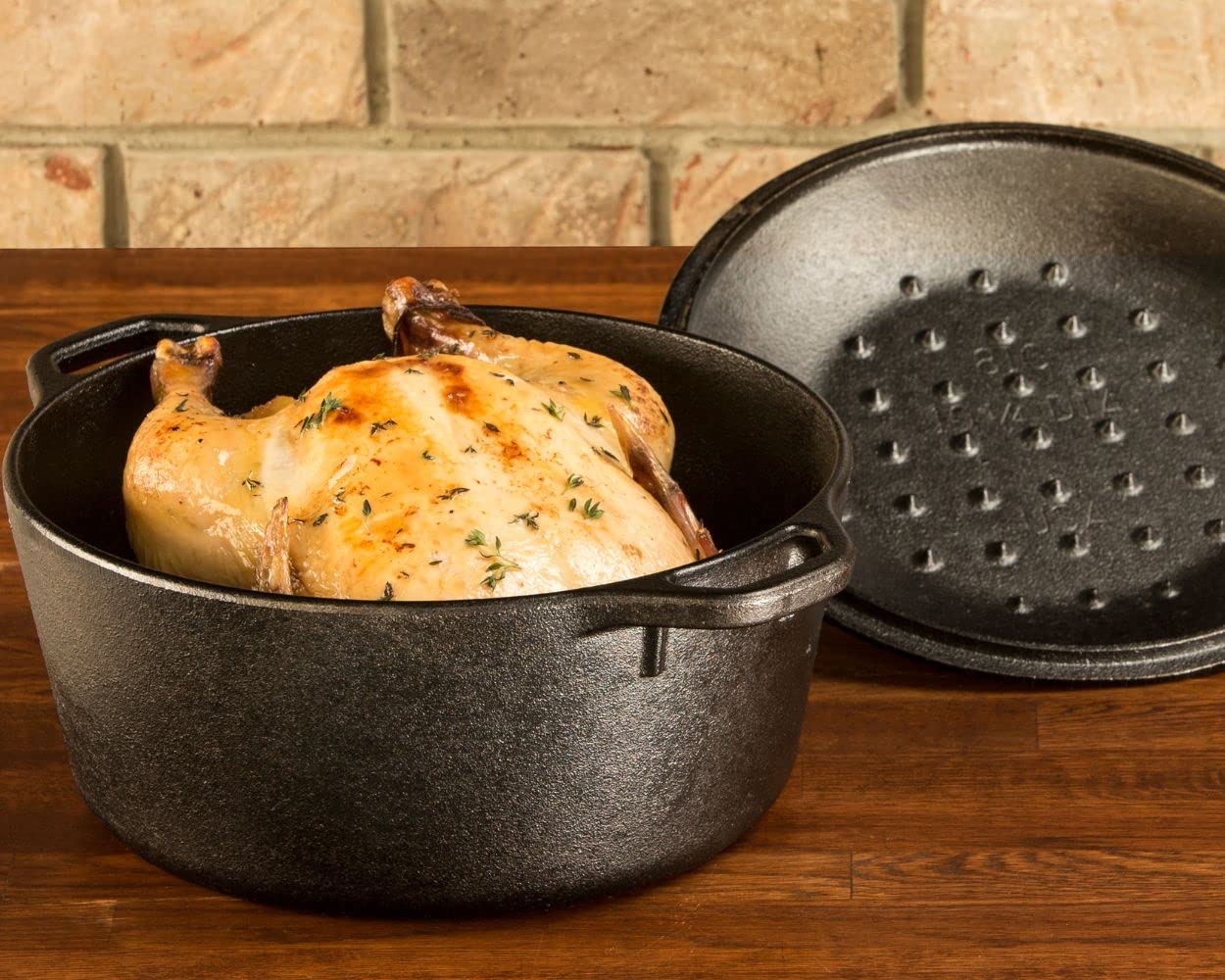 Lodge 5 Qt Vb123, Black, L8Dol3, Quart Cast Iron Dutch Oven. Pre-Seasoned Pot With Lid And Dual Loop Handle, Black