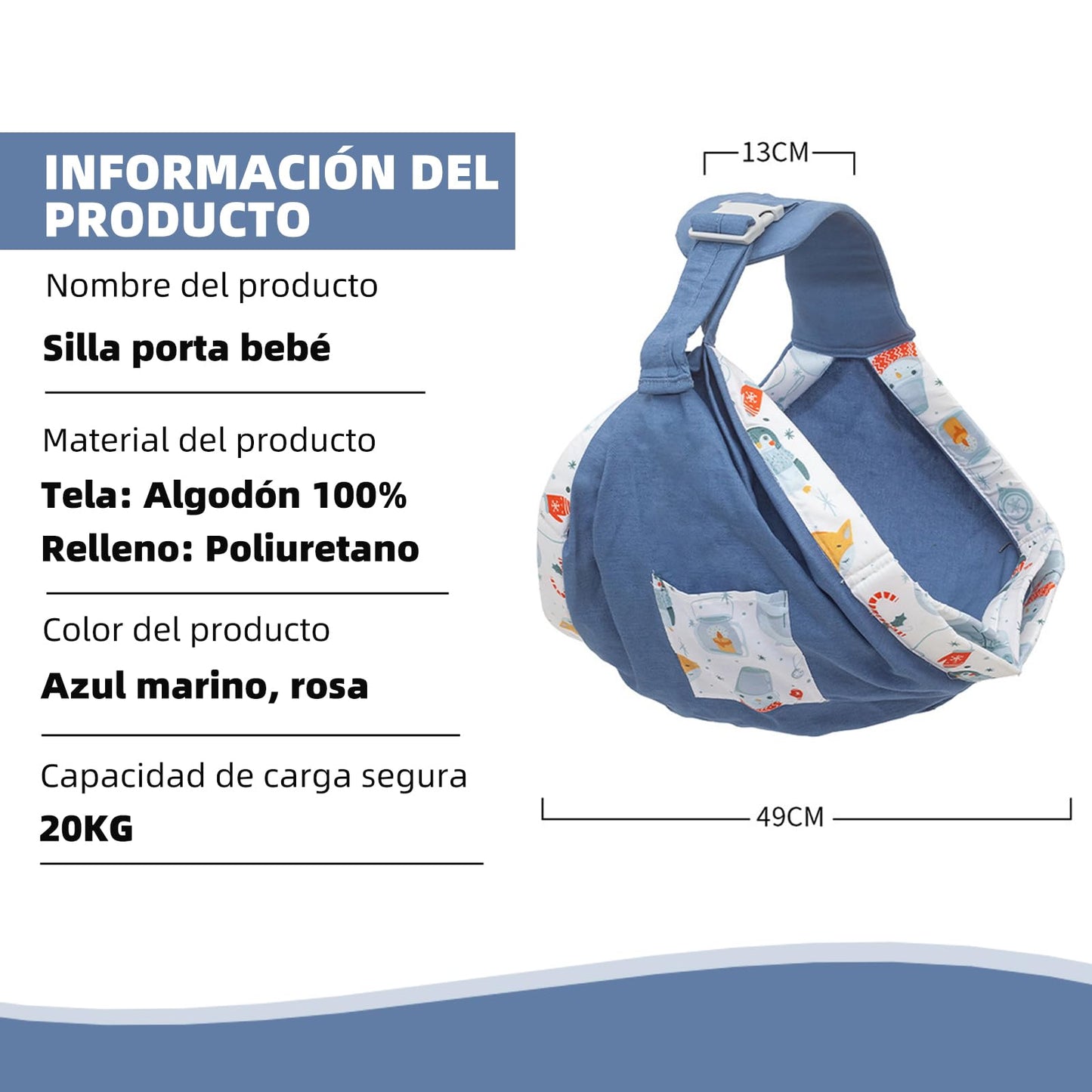 Fular Portabebés Mochila Portabebes Multifunción Portabebes Recien Nacidos Portabebes Transpirable De Verano Fulares Portabebes Versátiles Transpirables Para Bebés De 3 a 36 Meses (azul)