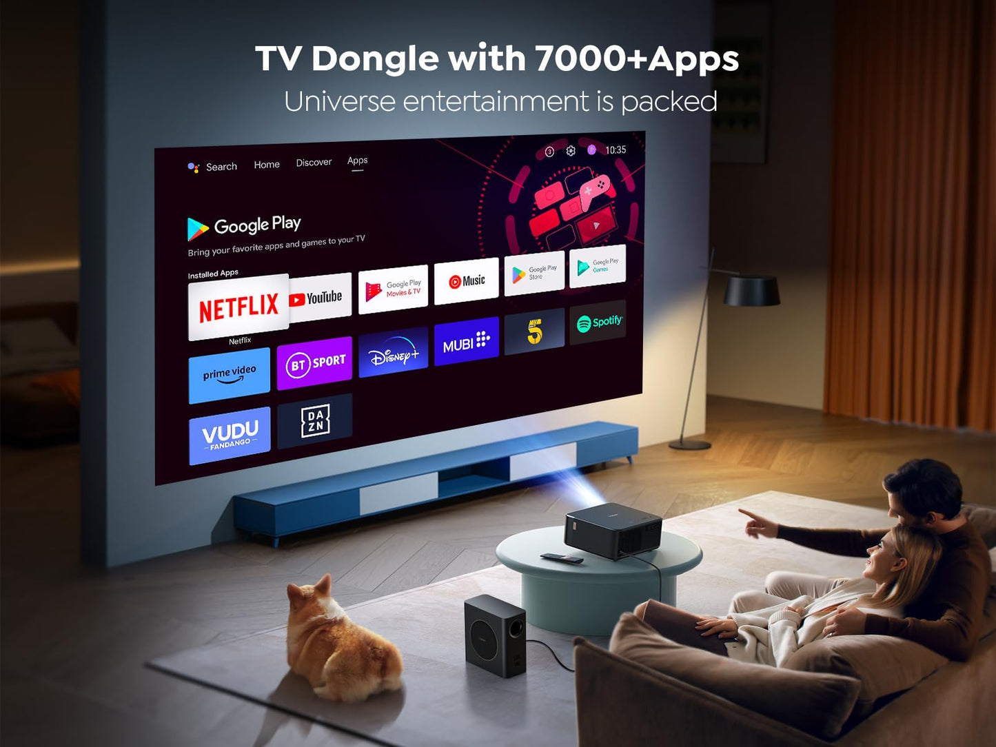 YABER K2s Pro 4K WiFi 6 Proyector con Google TV, JBL Sound, Dolby Audio, Auto Focus, Native 1080P, Compatible con Netflix