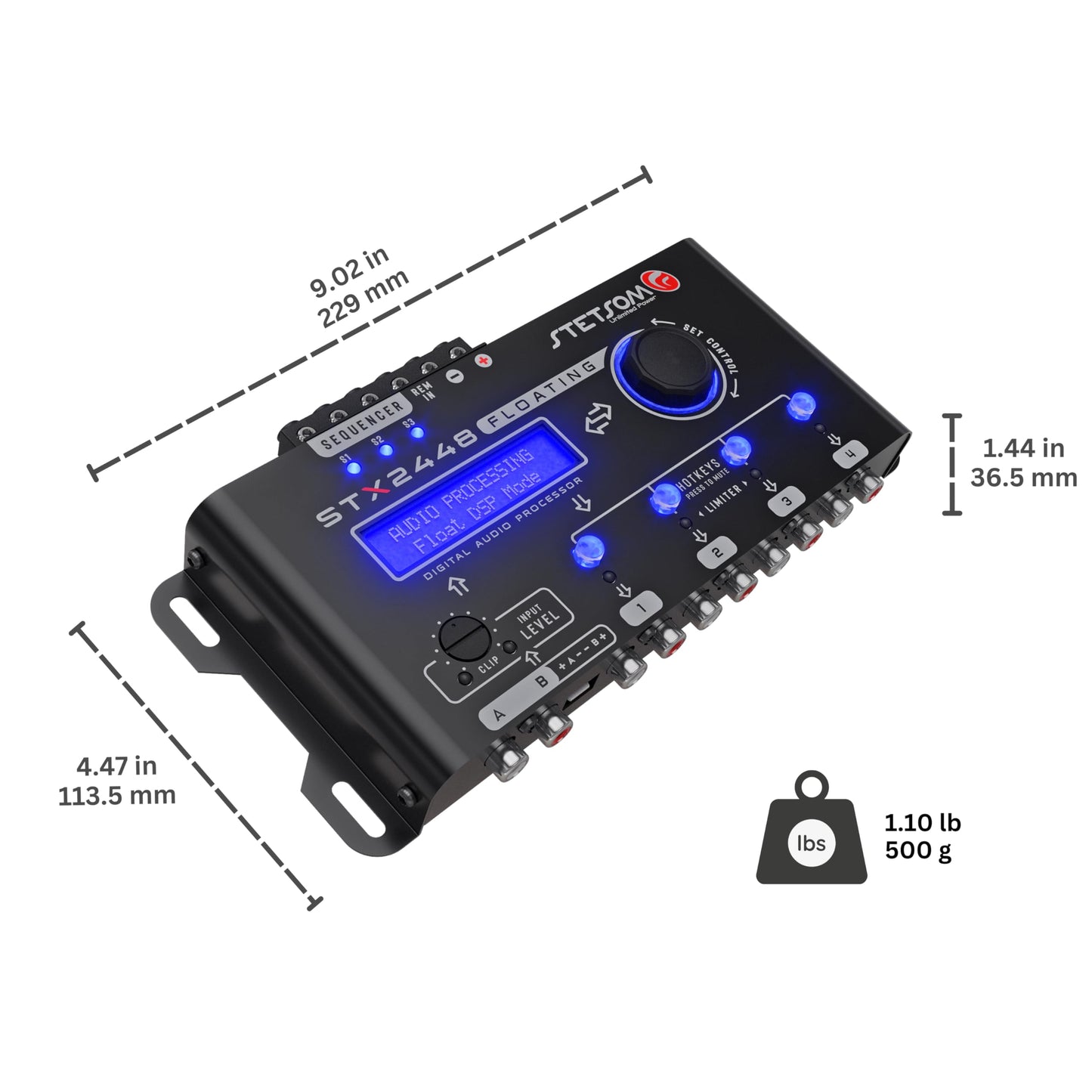 Stetsom STX2448 FLOATING Full Profesional DSP Procesador de Señal Digital PRO, Crossover & Ecualizador, Secuenciador Remoto