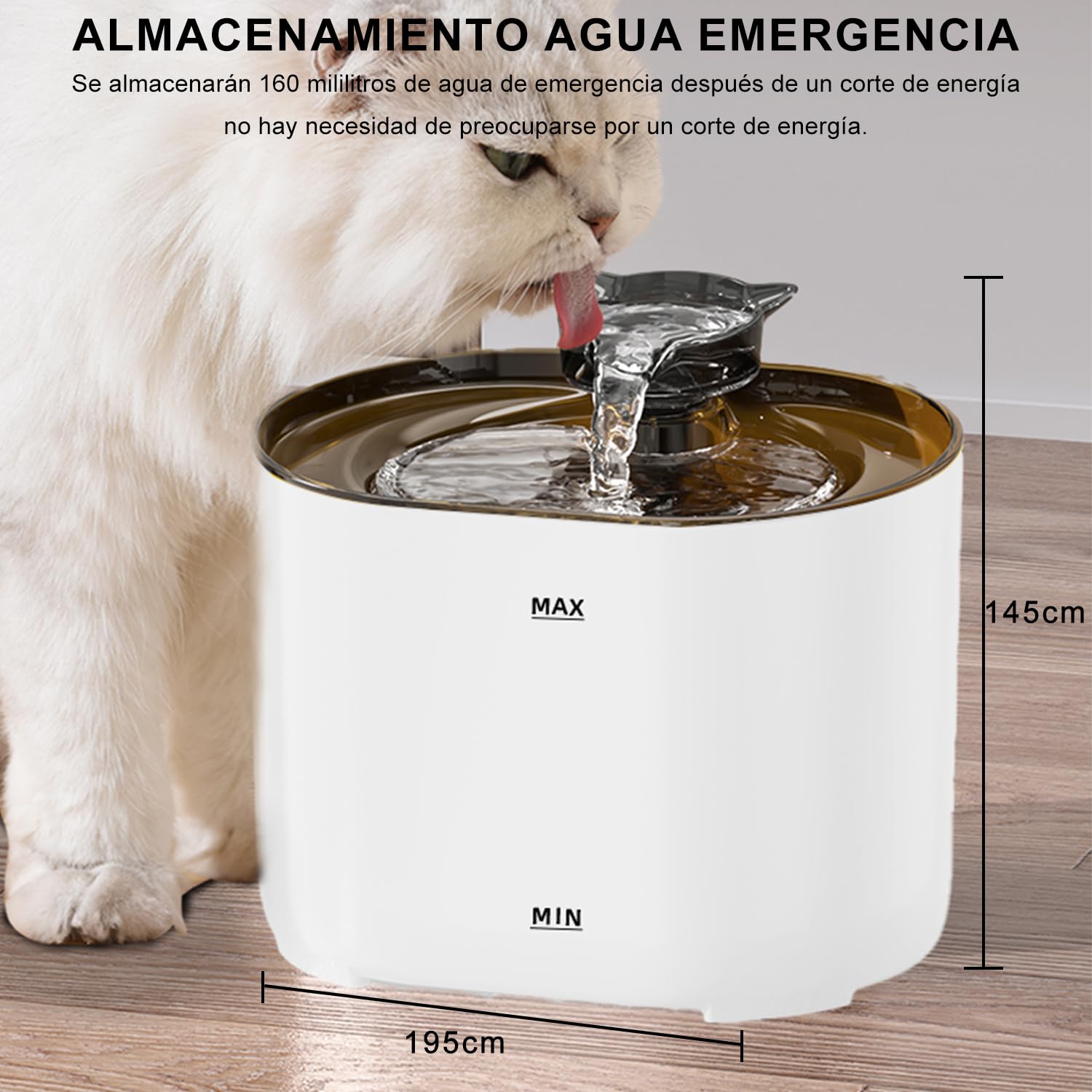 Bebedero con Luz LED MXCOCO Transparente Sin BPA para Mascotas