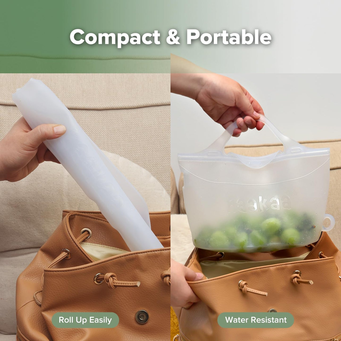 Bolsa de esterilización y vaporización en microondas de silicona Haakaa, 2000ml/70oz de gran capacidad, bolsas de vaporización reutilizables para biberones, extractor de leche, accesorios, chupetes