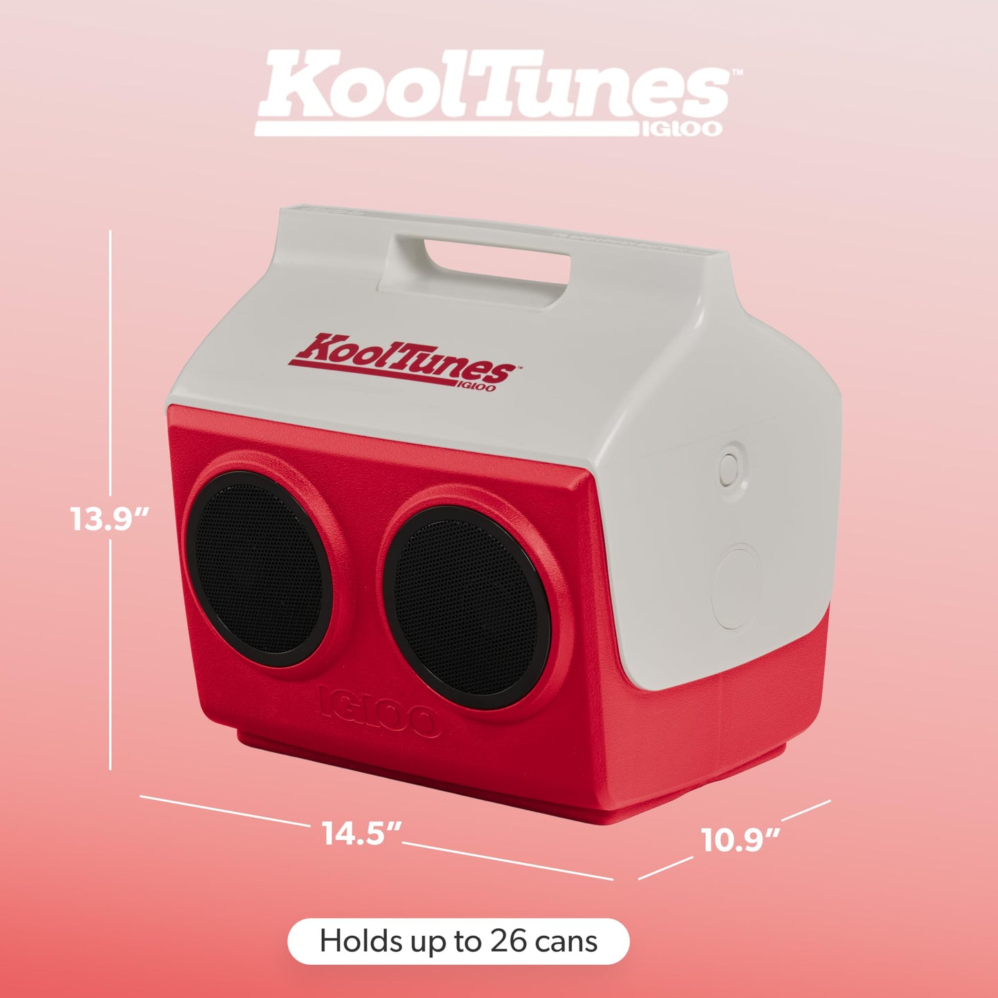 Igloo Playmate Kool Tunes - Altavoz Bluetooth, Color Rojo