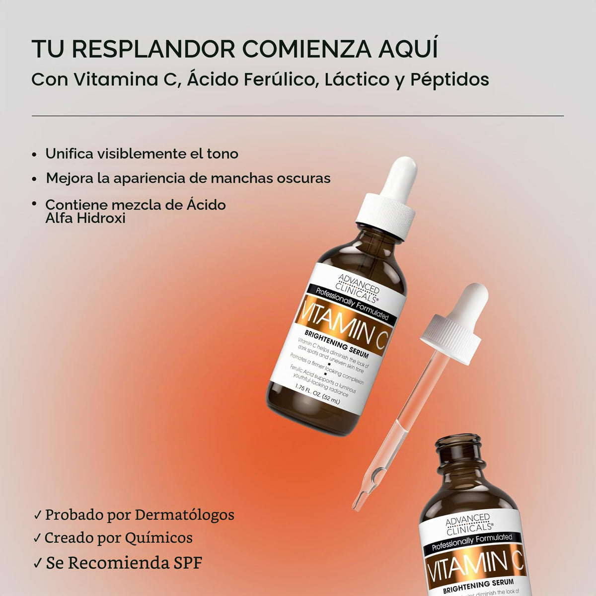 Set Crema Corporal y Suero Facial Advanced Clinicals Iluminación Avanzada con Vitamina C, A. Ferúlico y Aceite de Coco