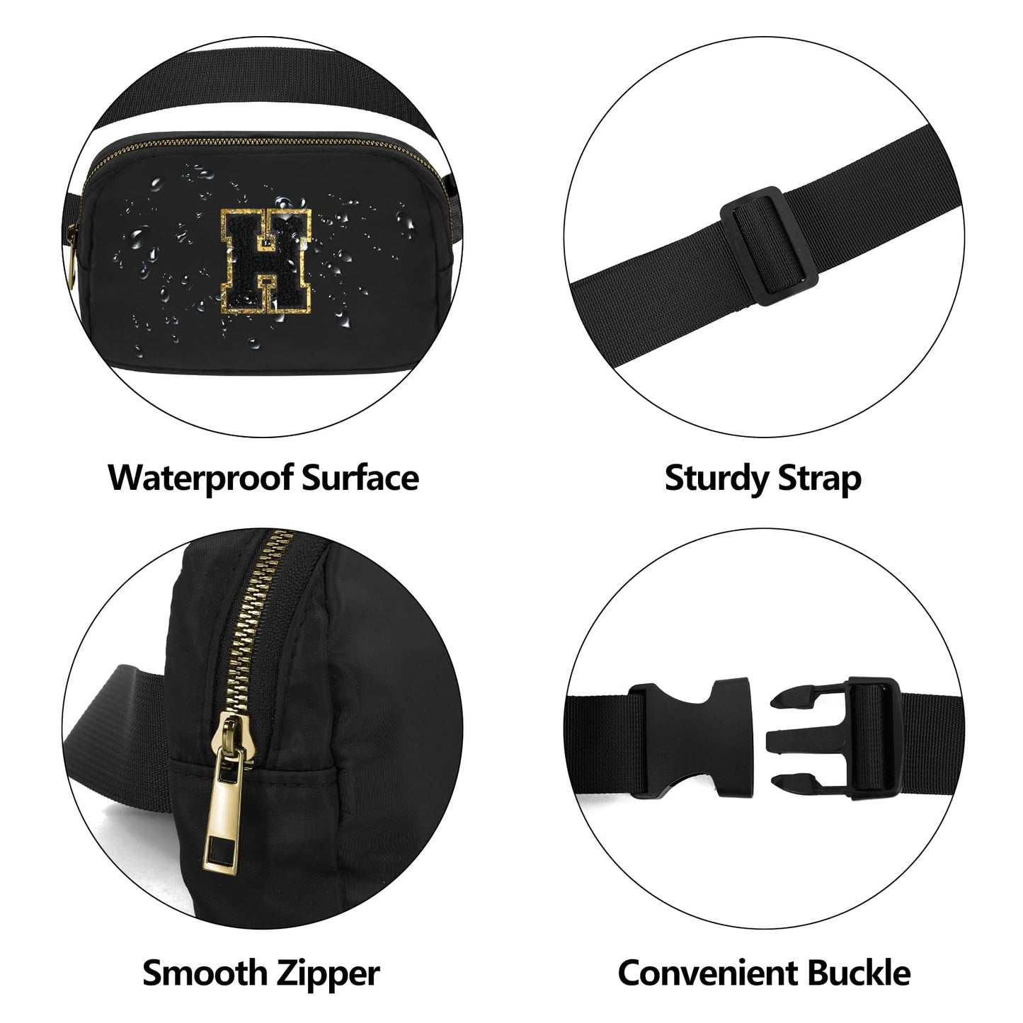 Regalo Personalizado Letra H Negra Mini Paquete para Niñas y Adolescentes