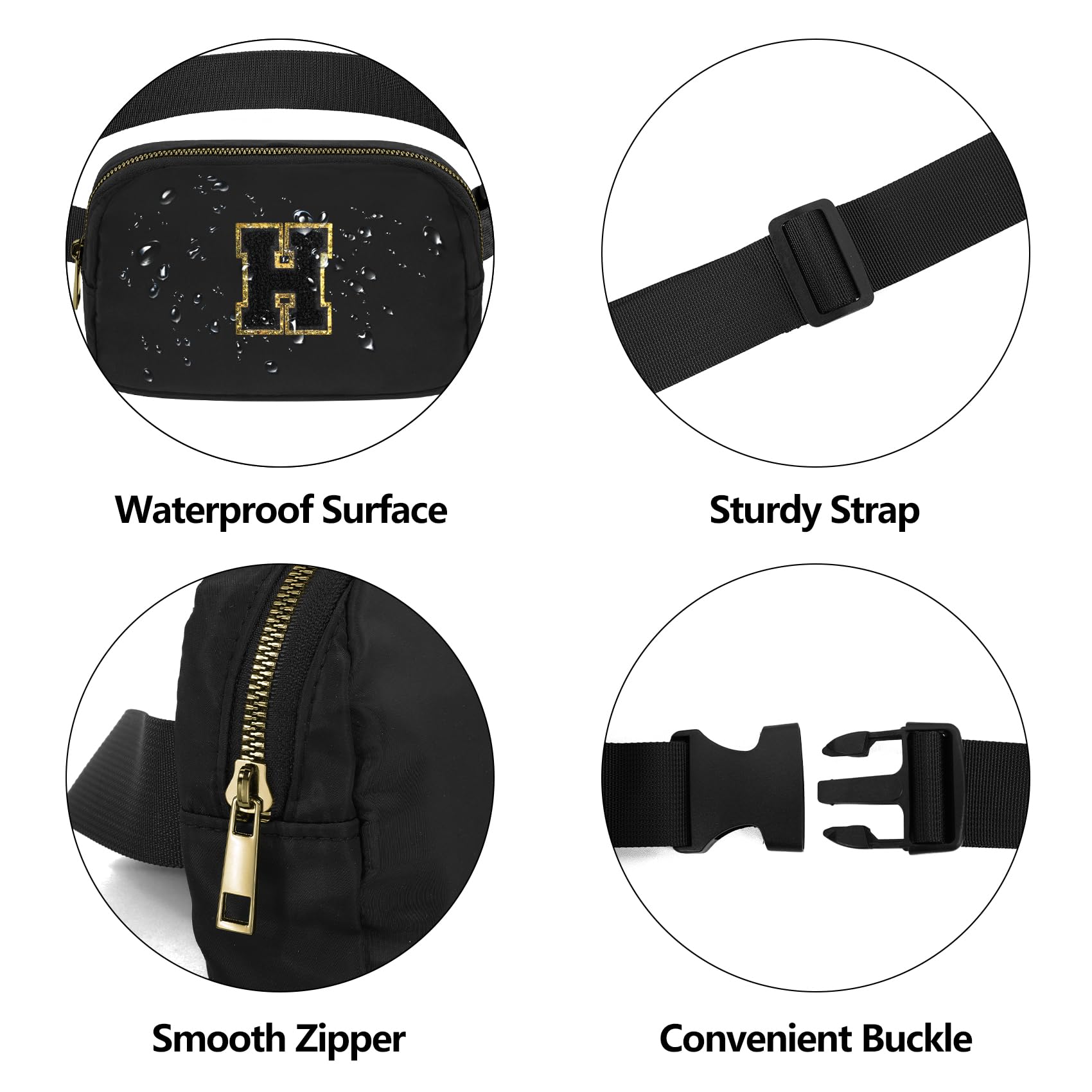 Regalo Personalizado Letra H Negra Mini Paquete para Niñas y Adolescentes