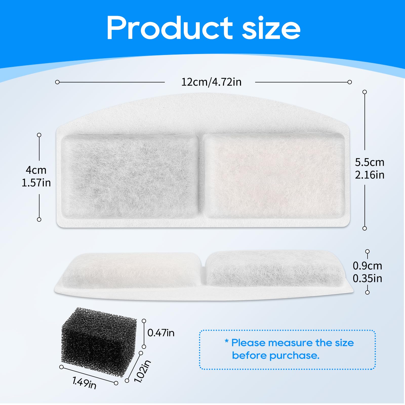 Repuesto Filtro Para Fuente de Mascotas MyfatBOSS Blanco Compatible Fuente Automática 100 Onzas 3 Litros