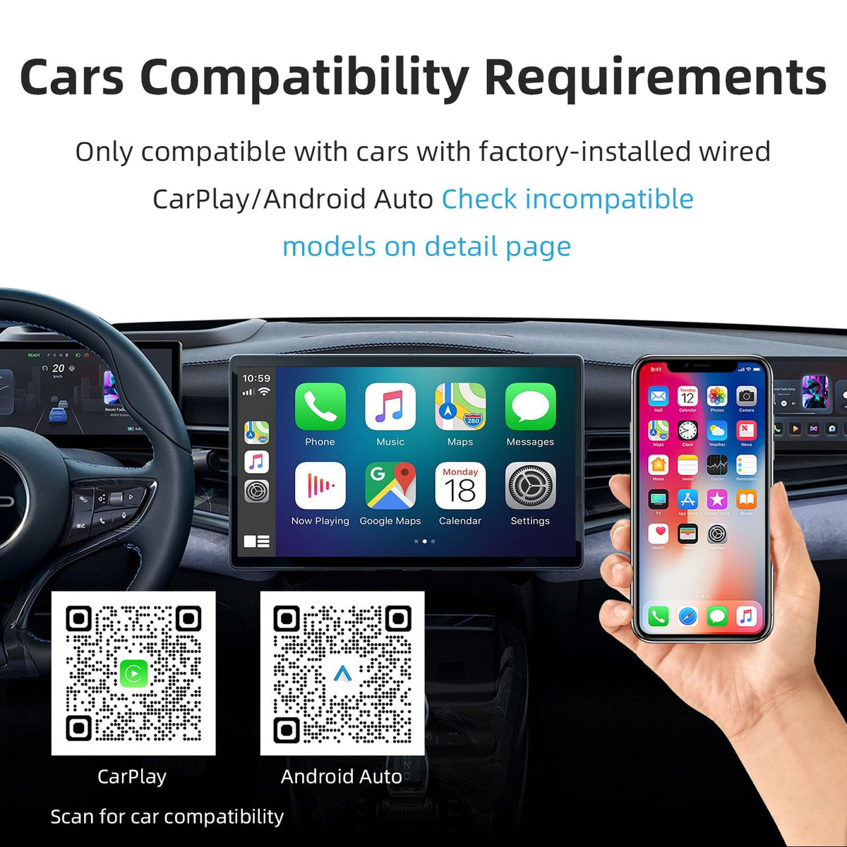 Adaptador Automático Inalámbrico ANYFAR C5 CarPlay y Android 2 en 1