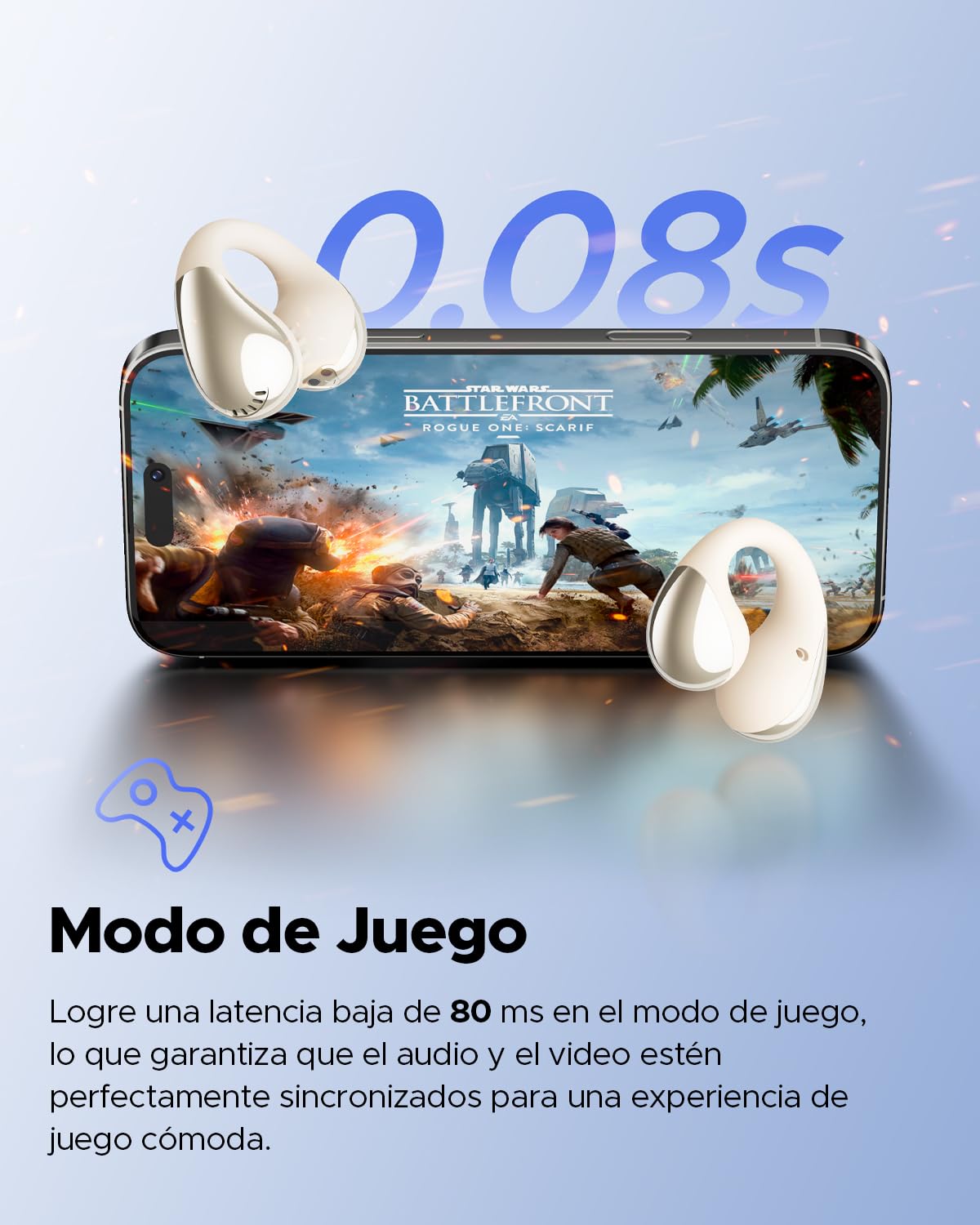 Audífonos Inalámbricos SoundPEATS PearlClip Pro Amarillo Open-Ear