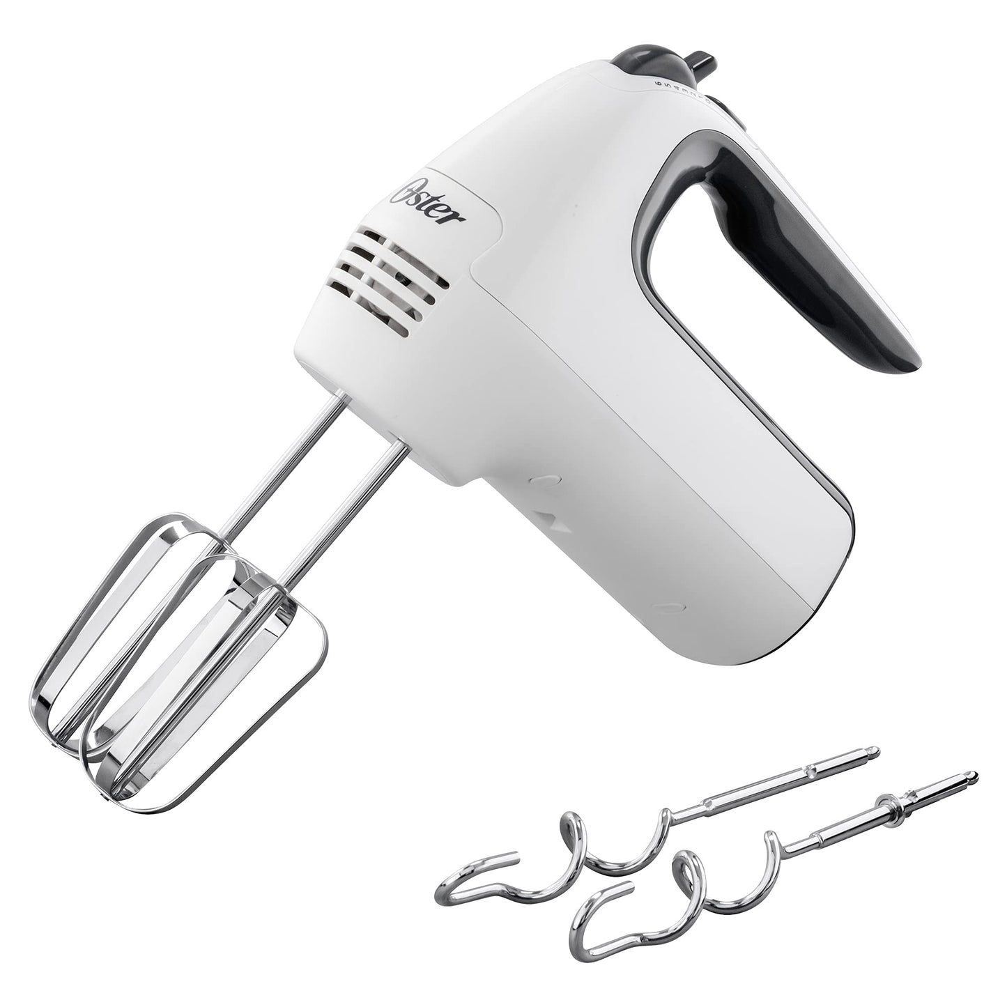 Batidora de Mano Oster blanca mango ergonómico 6 velocidades