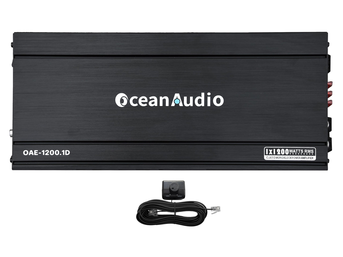 Amplificador Monobloque OceanAudio OAE-1200.1D 2400W con control remoto de subwoofer