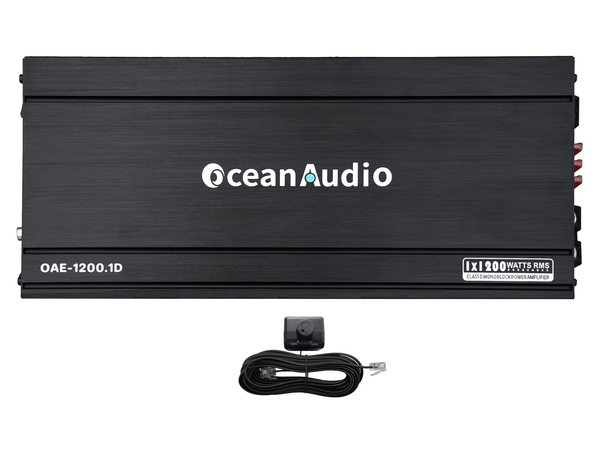 Amplificador Monobloque OceanAudio OAE-1200.1D 2400W con control remoto de subwoofer