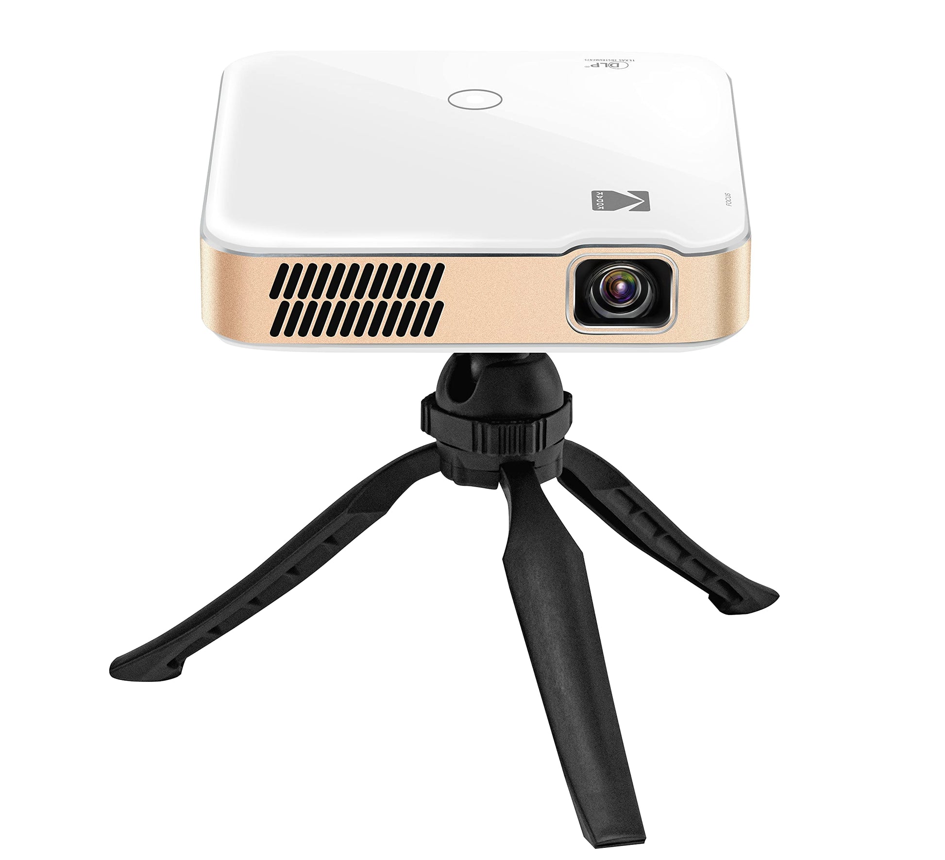 KODAK Proyector Inteligente HD portátil Luma 400 Mini Sistema de Cine en casa Compatible con Wi-Fi Bluetooth HDMI y USB de hasta 150” Resolución nativa de 720p (4K), 200 lúmenes ansi Trípode Incluido