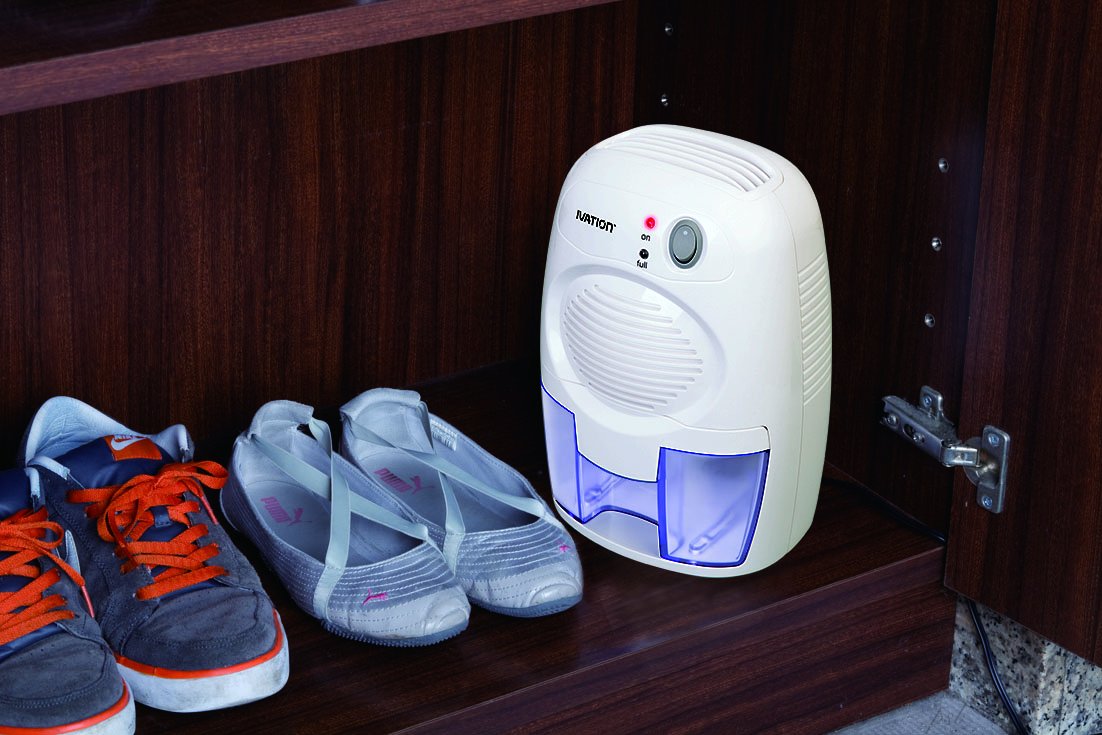 Ivation IVADM10 potente para la pequeña-tamaño Thermo-eléctrica deshumidificador - para habitación más pequeños, armario, sótano, ático, almacenados barco, RV, autos antiguos