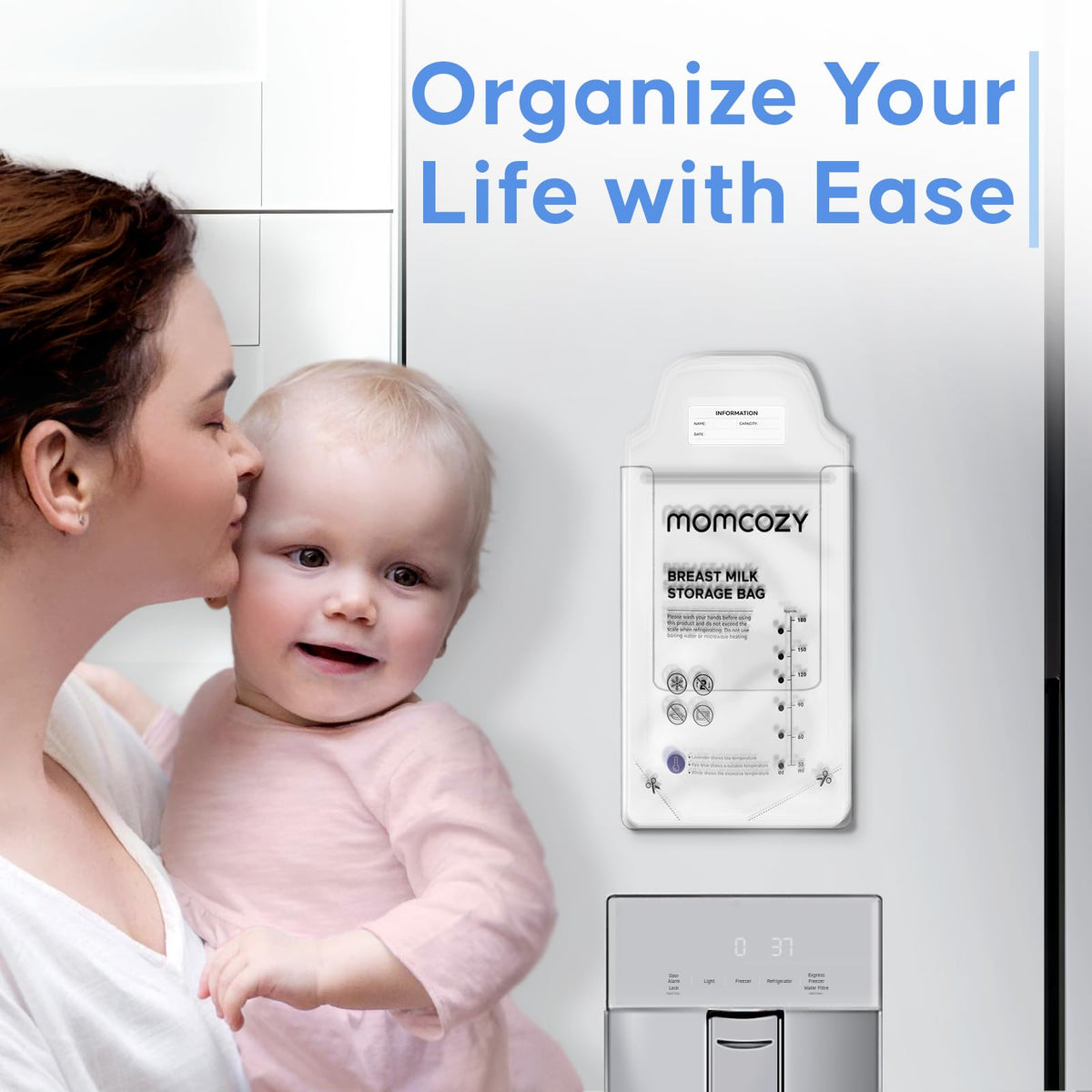 Organizer for Empty Breast Milk Storage Bags - External Refrigerator Container with Strong Magnets - Versatile for Additional Uses - Organizer Pro Max