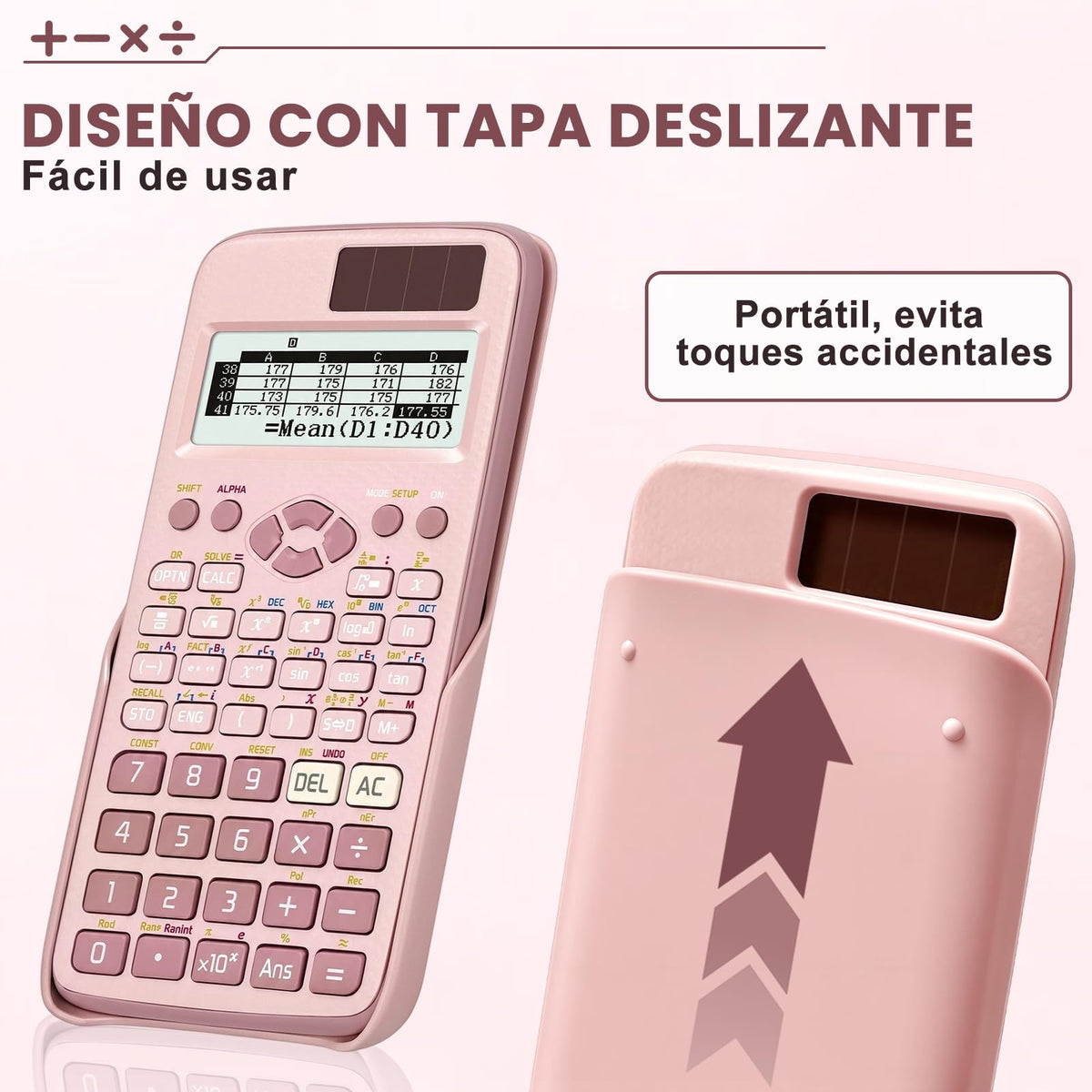 Calculadora Científica FSHNSH Rosa con 417 Funciones para Estudiantes Universitarios e Ingenieros