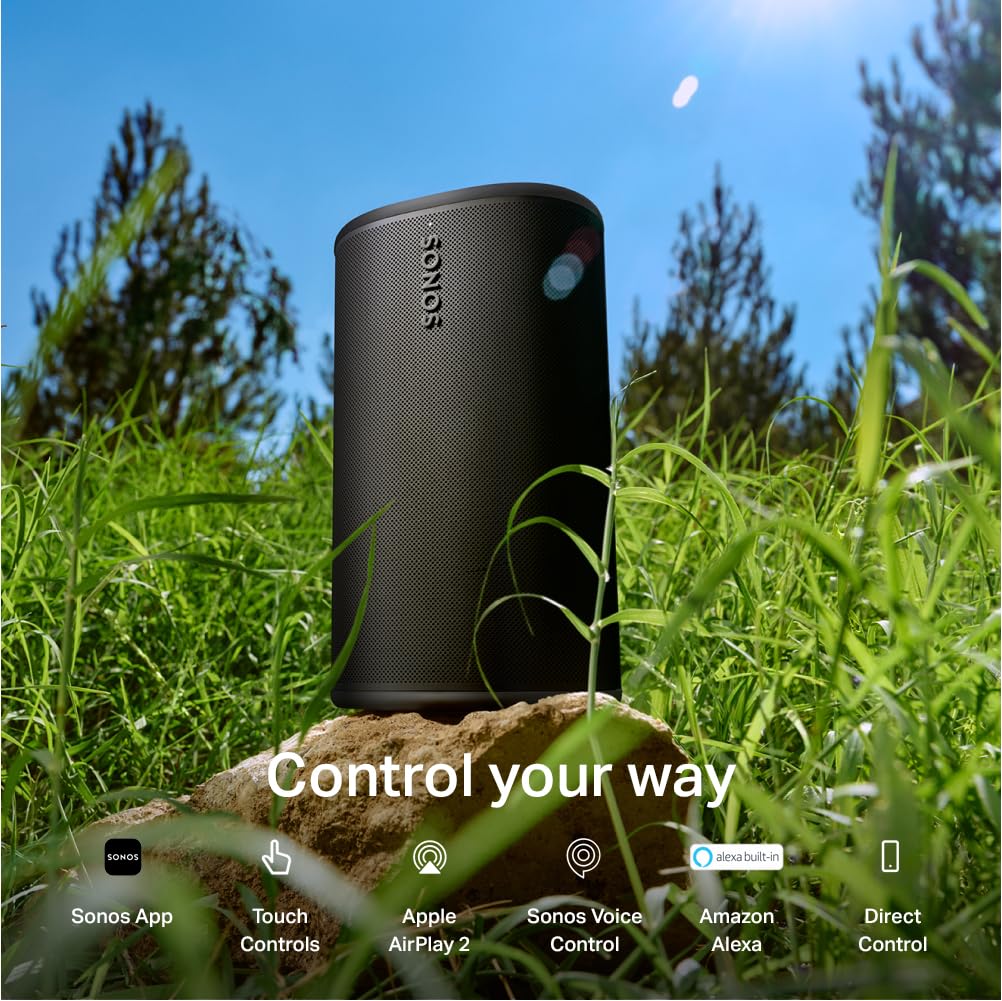 Bocina Portátil Sonos Negro Sonido Estéreo Bluetooth WiFi 24 Horas Compatible con Alexa